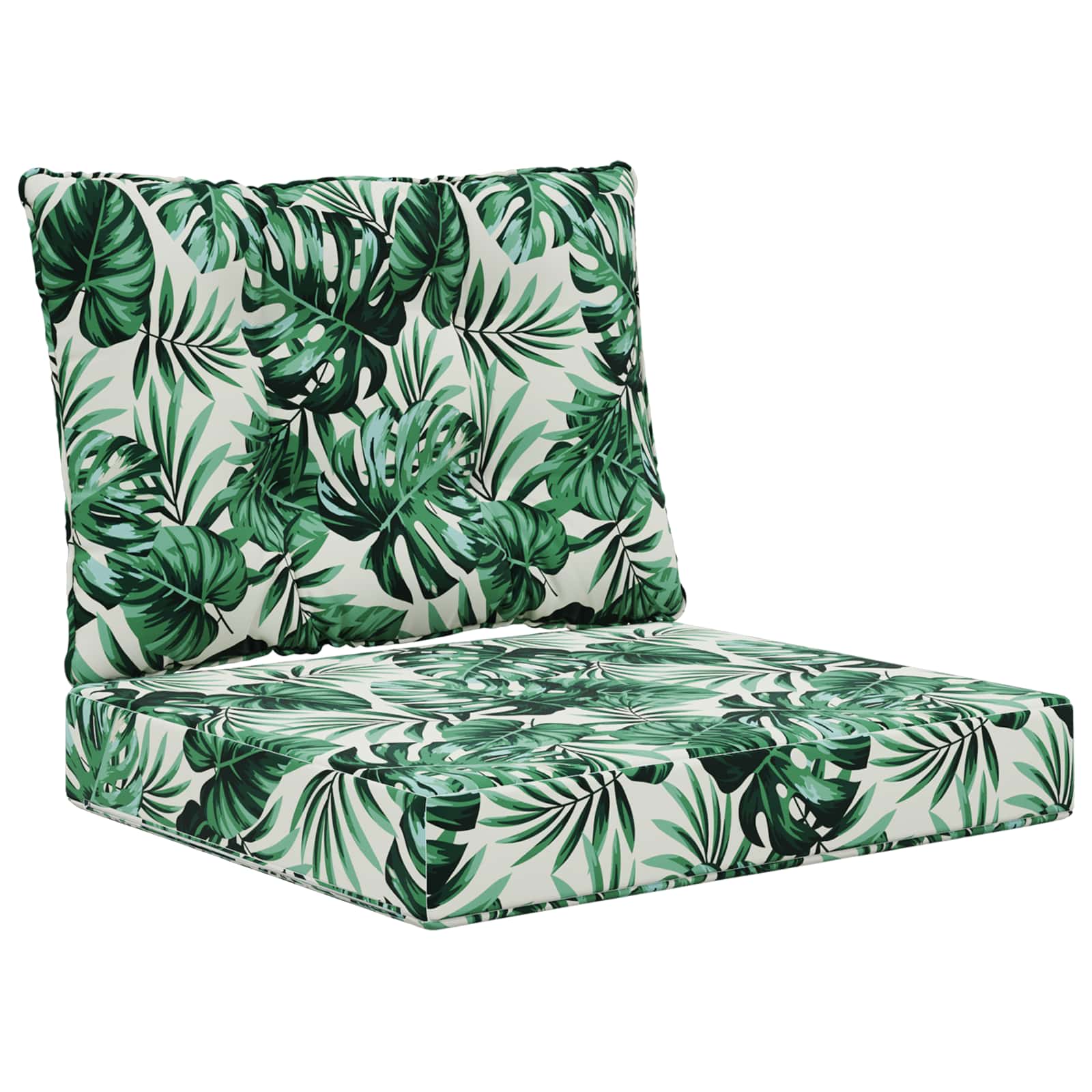 Sofakissen für draußen 2 pcs Blattmuster Polyester
