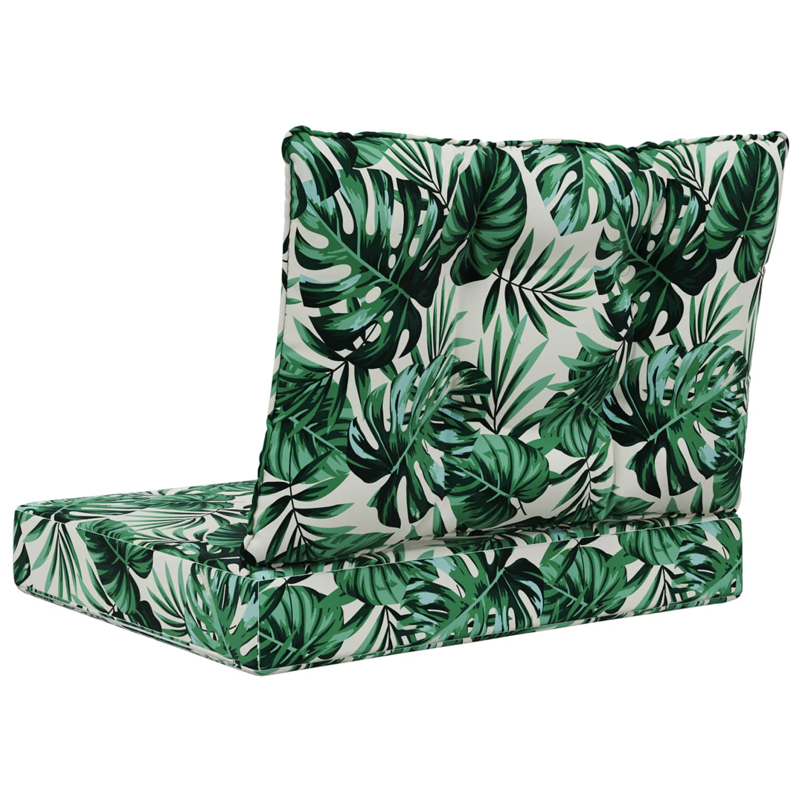 Sofakissen für draußen 2 pcs Blattmuster Polyester