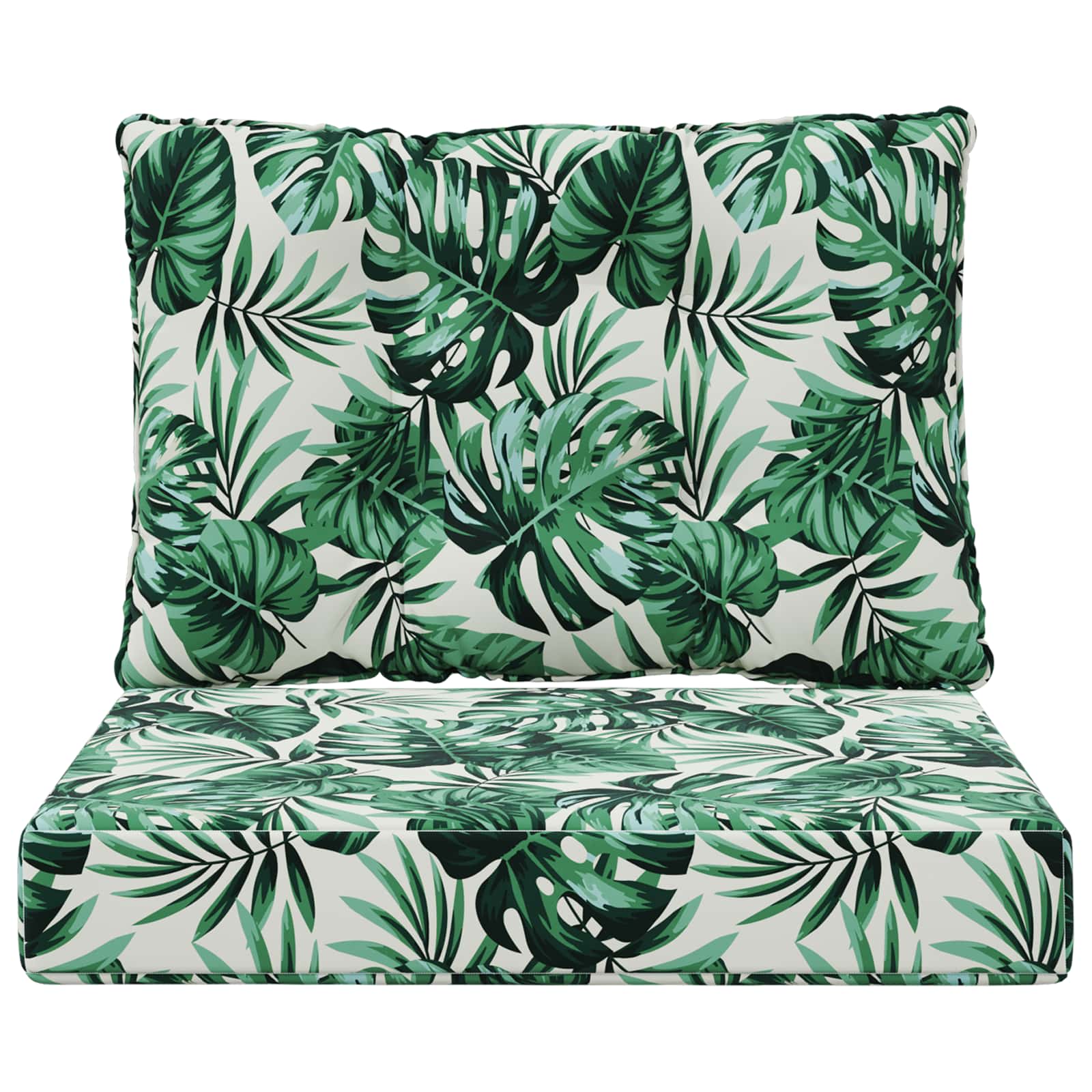 Sofakissen für draußen 2 pcs Blattmuster Polyester