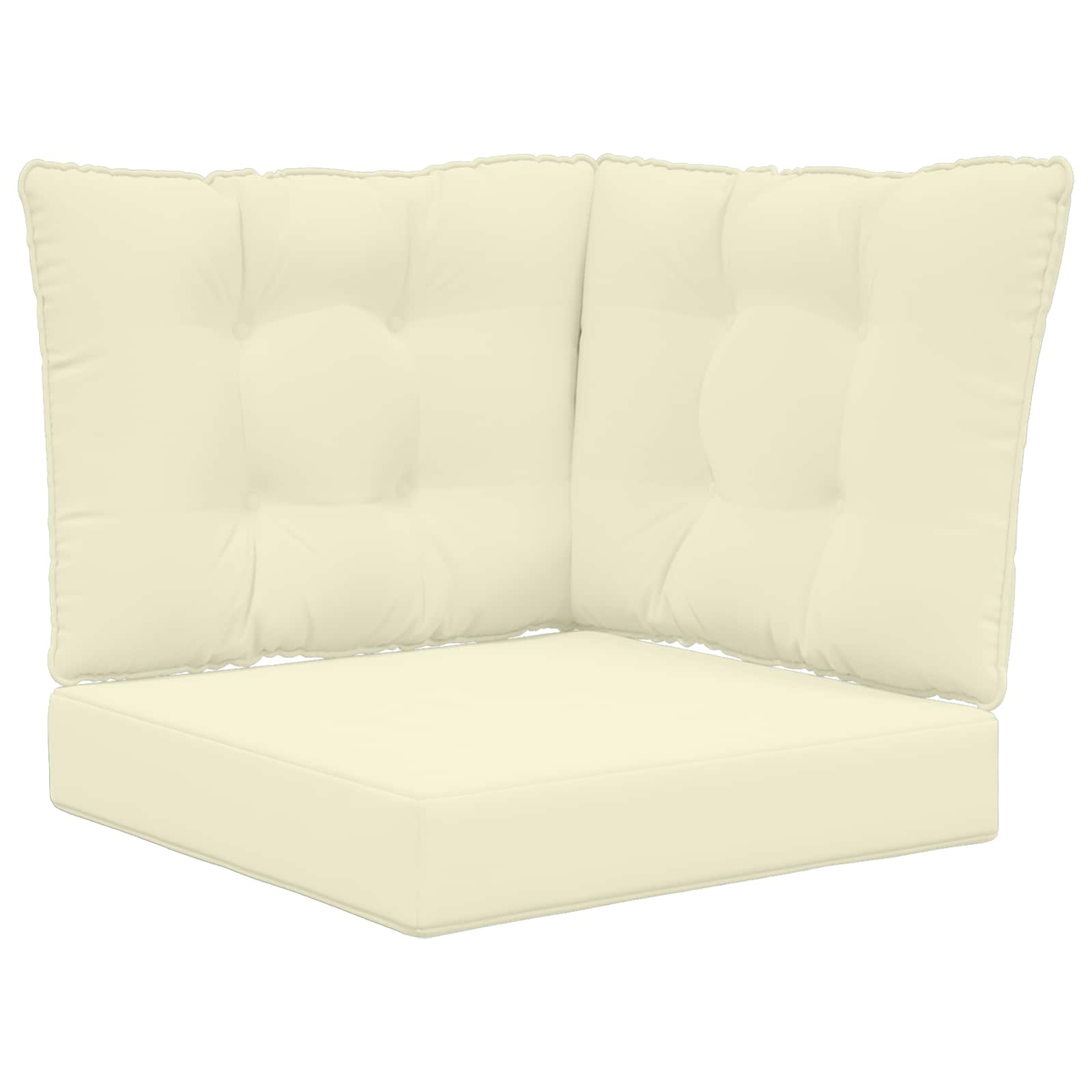 Sofakissen für draußen 3 pcs Creme Polyester