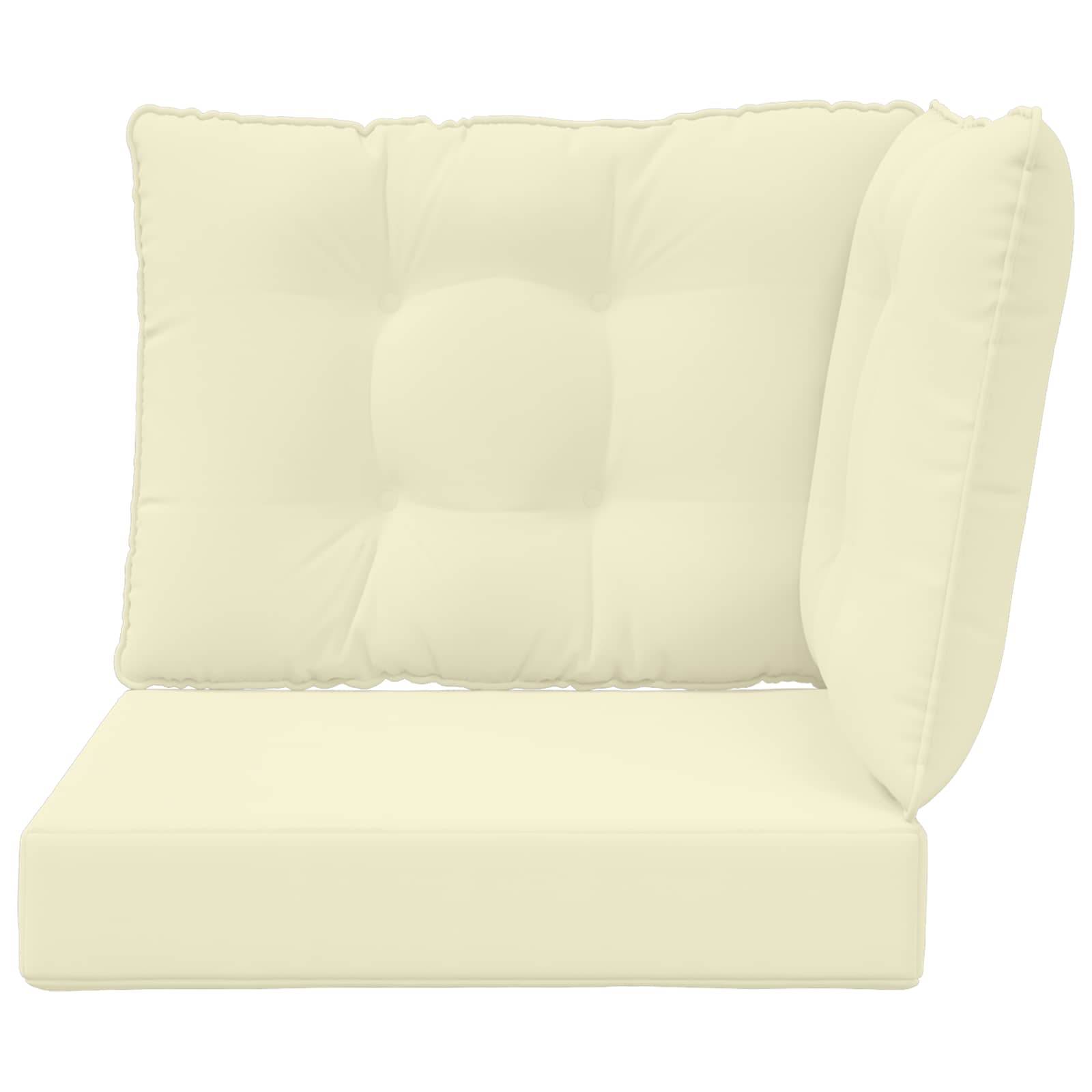 Sofakissen für draußen 3 pcs Creme Polyester