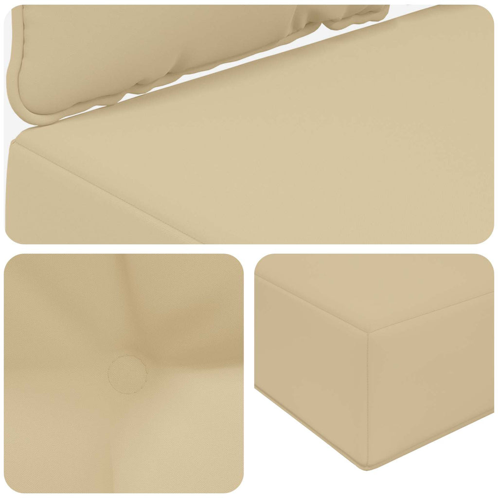Sofakissen für draußen 3 pcs Beige Polyester