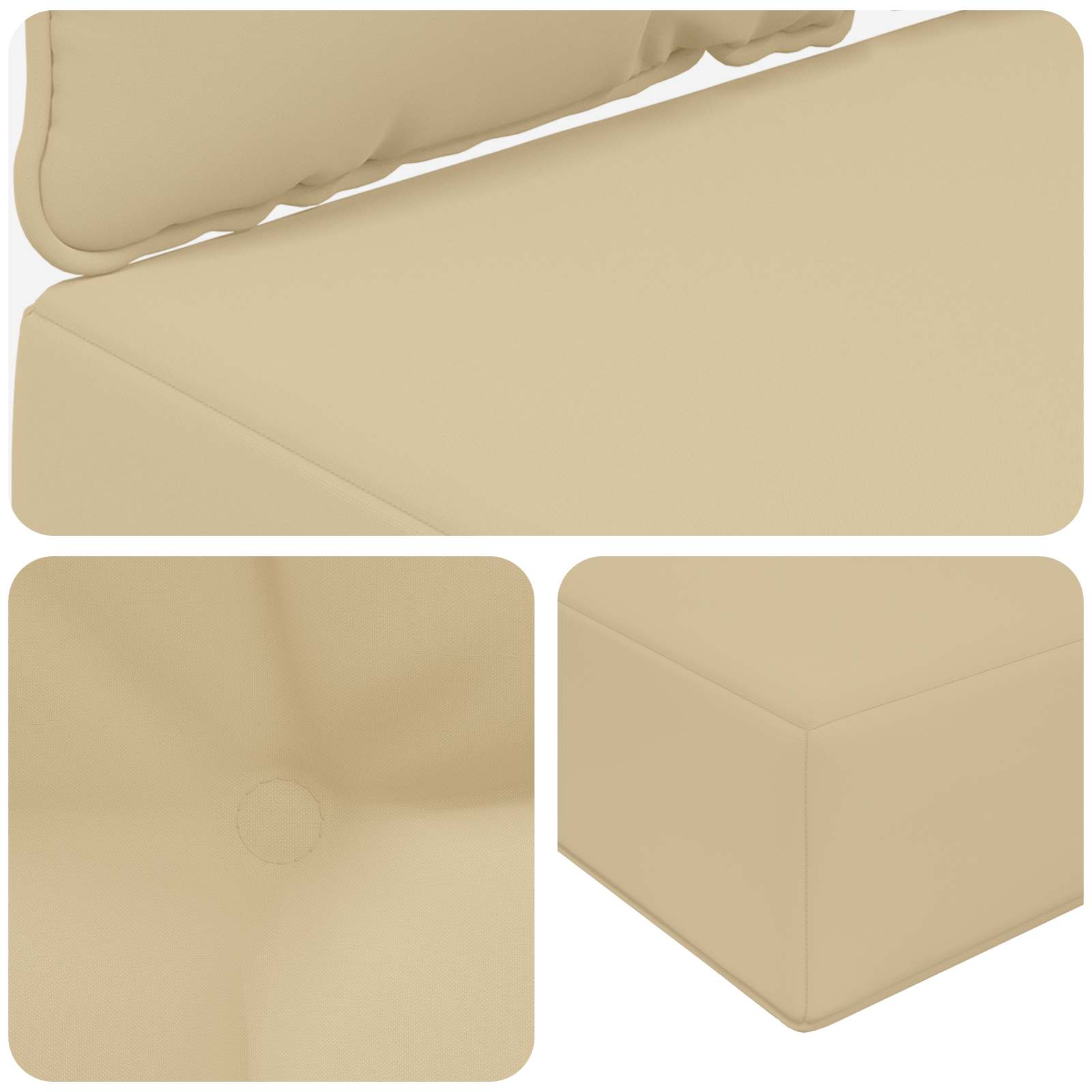 Sofakissen für draußen 3 pcs Beige Polyester