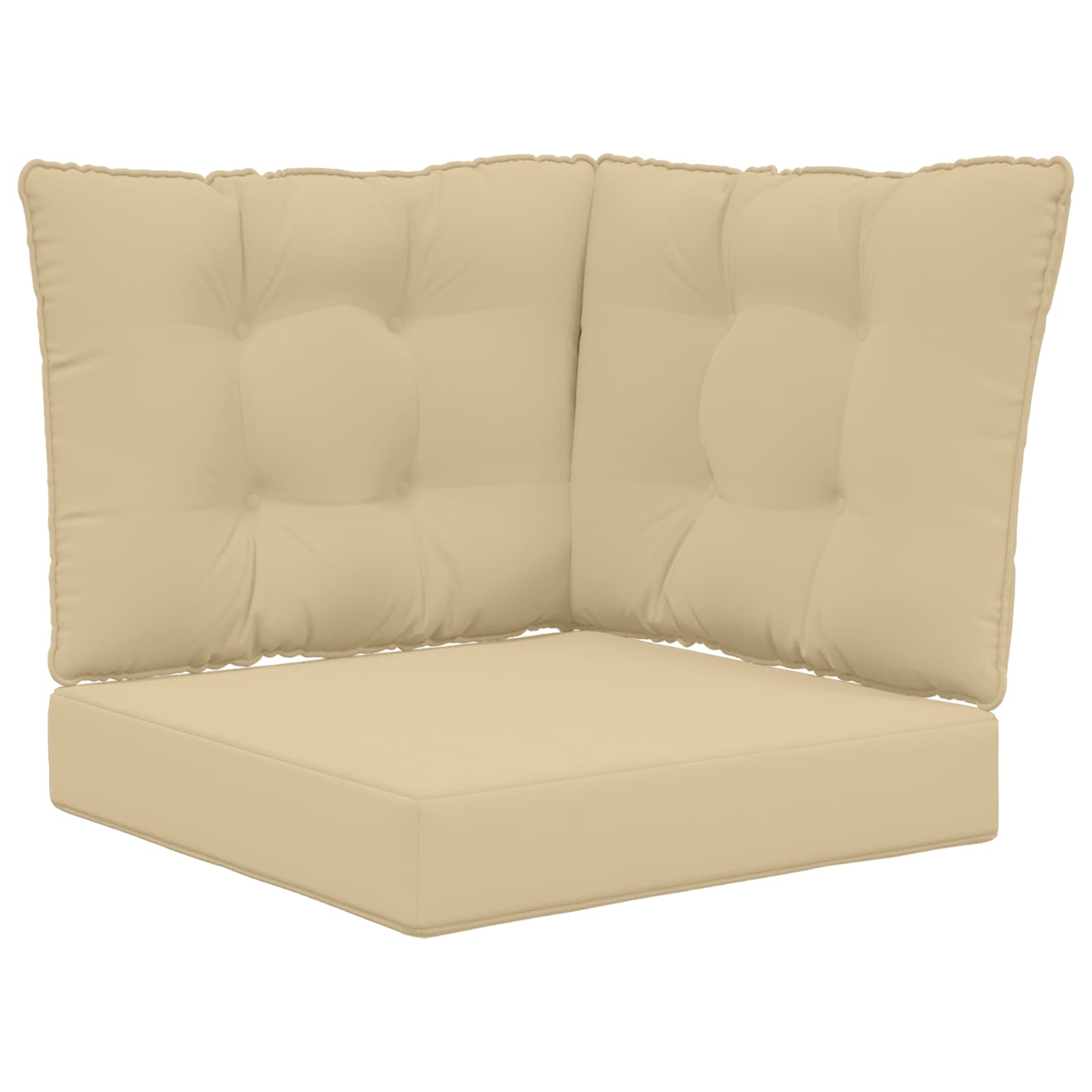 Sofakissen für draußen 3 pcs Beige Polyester