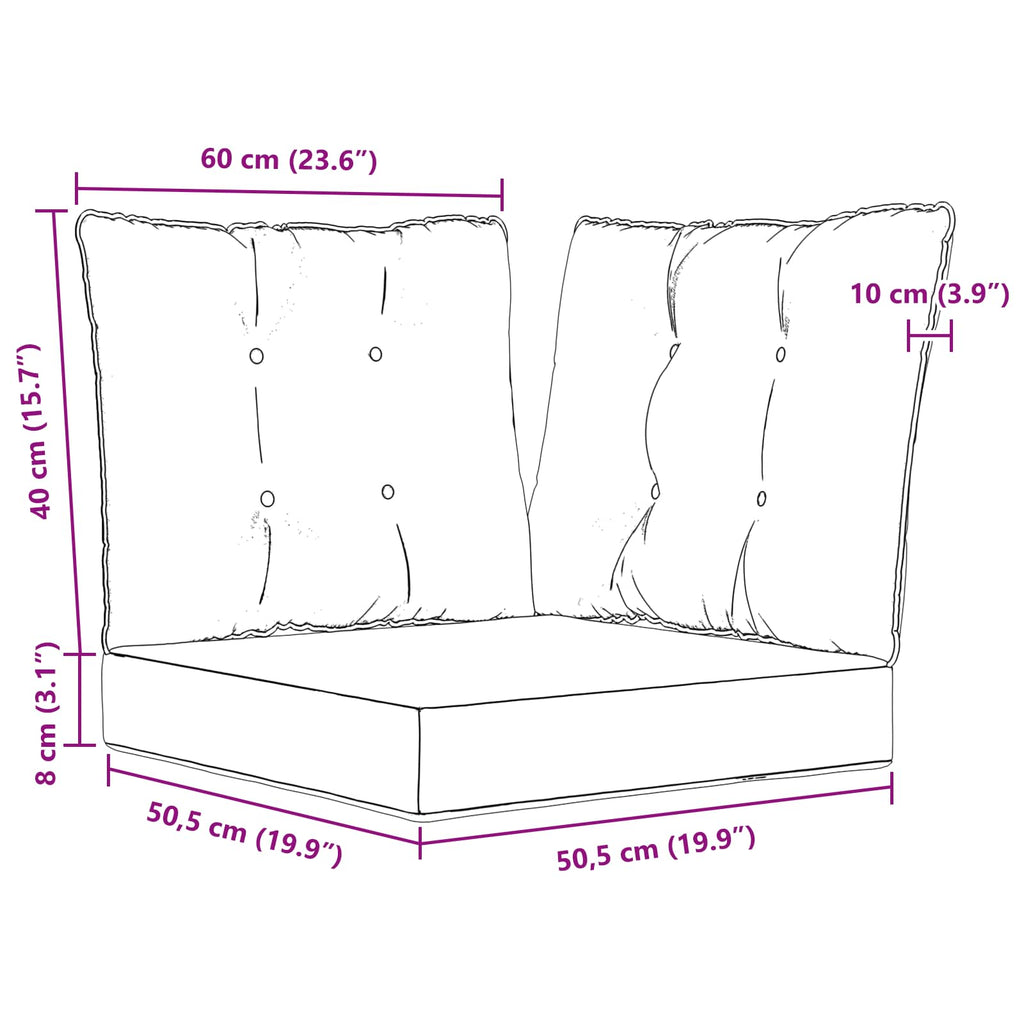 Sofakissen für draußen 3 pcs Beige Polyester