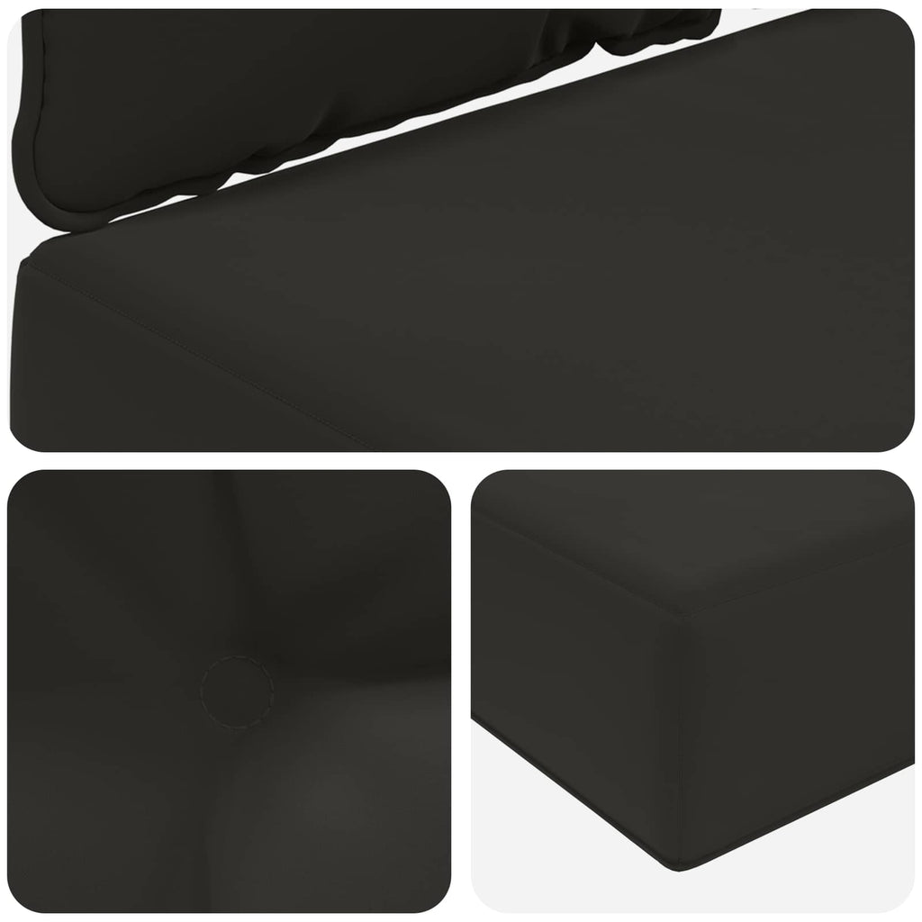 Sofakissen für draußen 3 pcs Schwarz Polyester