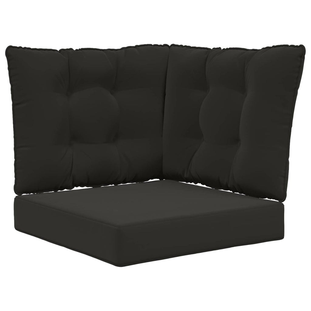 Sofakissen für draußen 3 pcs Schwarz Polyester