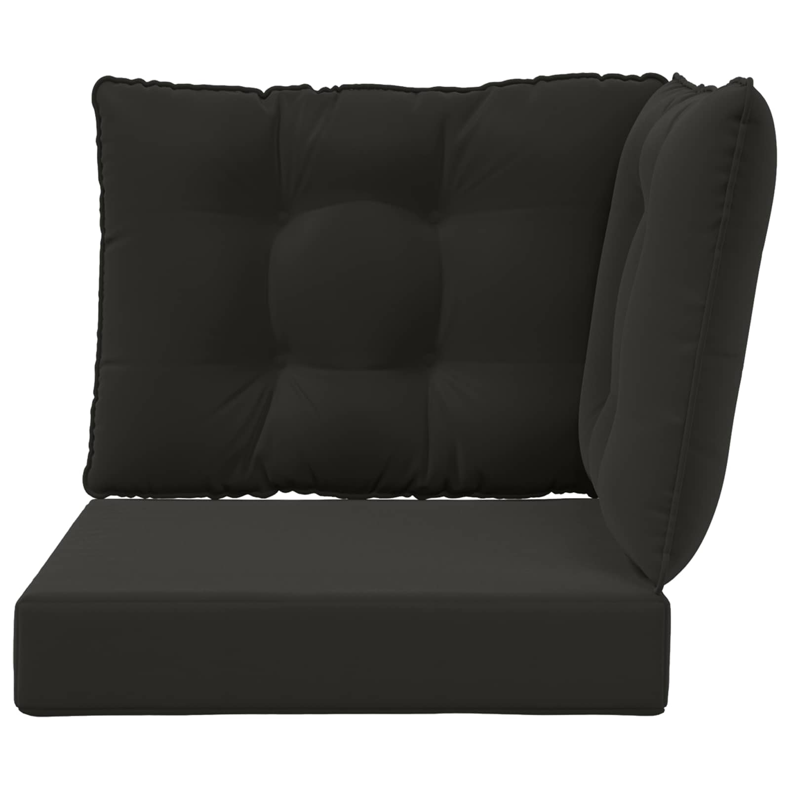 Sofakissen für draußen 3 pcs Schwarz Polyester