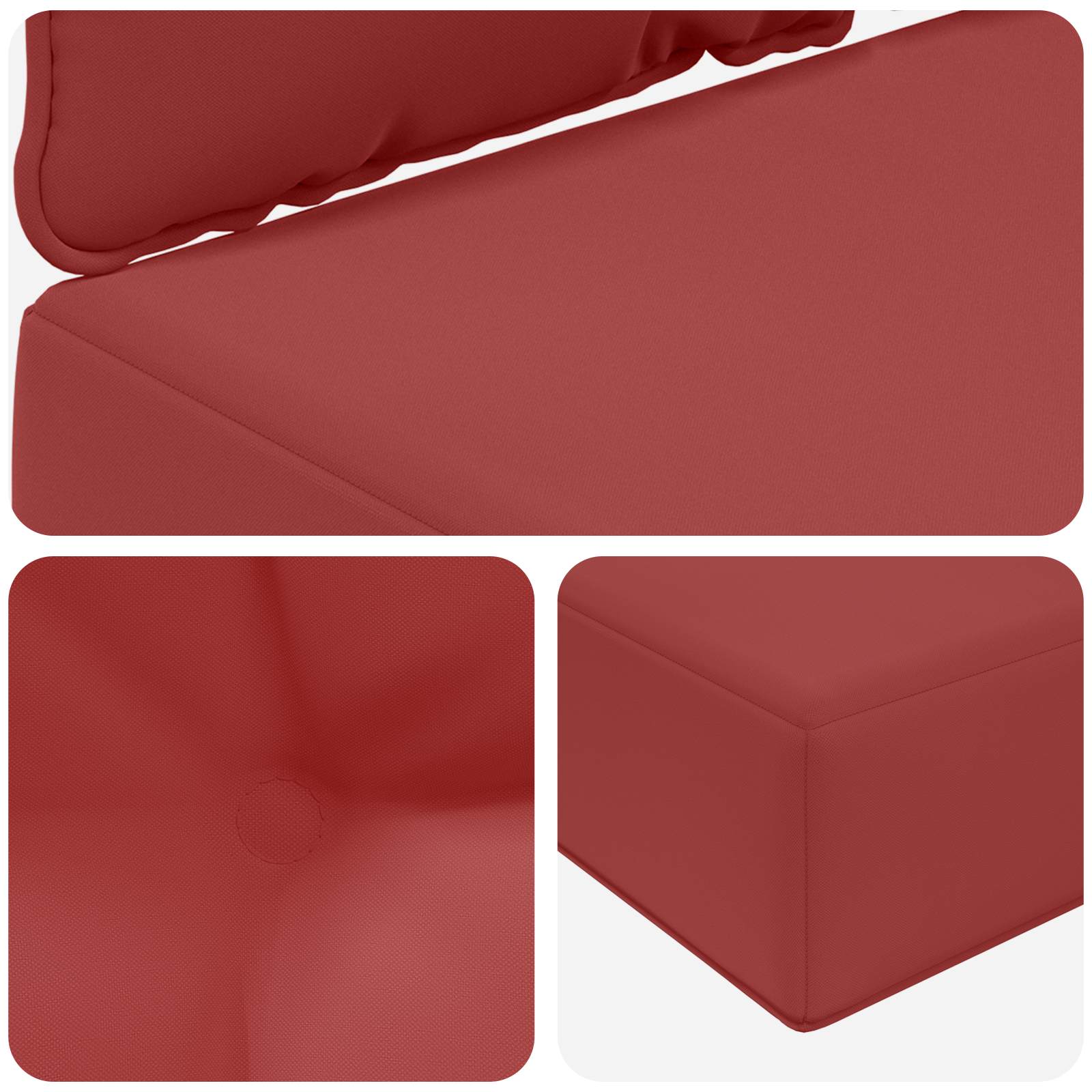 Sofakissen für draußen 3 pcs Weinrot Polyester