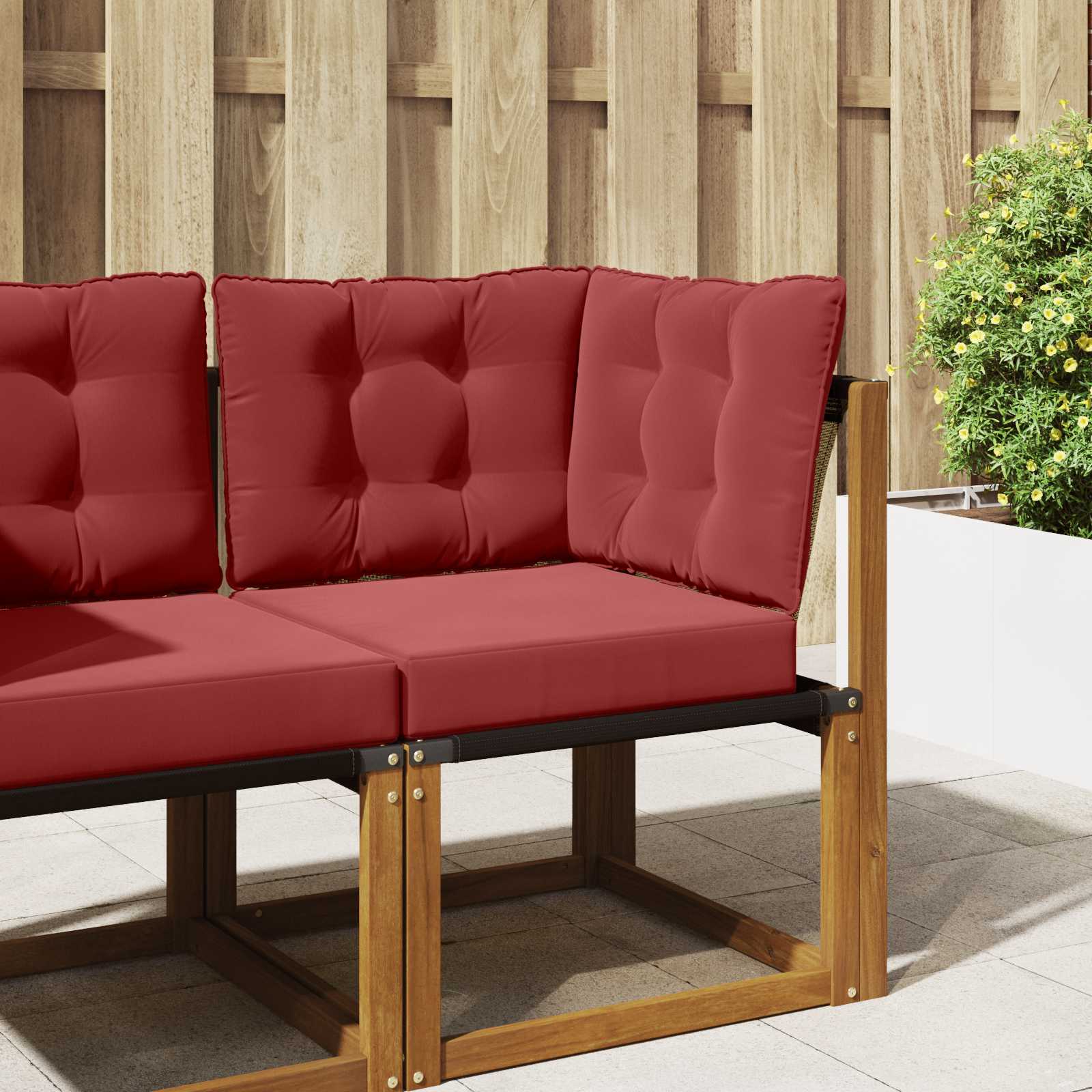 Sofakissen für draußen 3 pcs Weinrot Polyester
