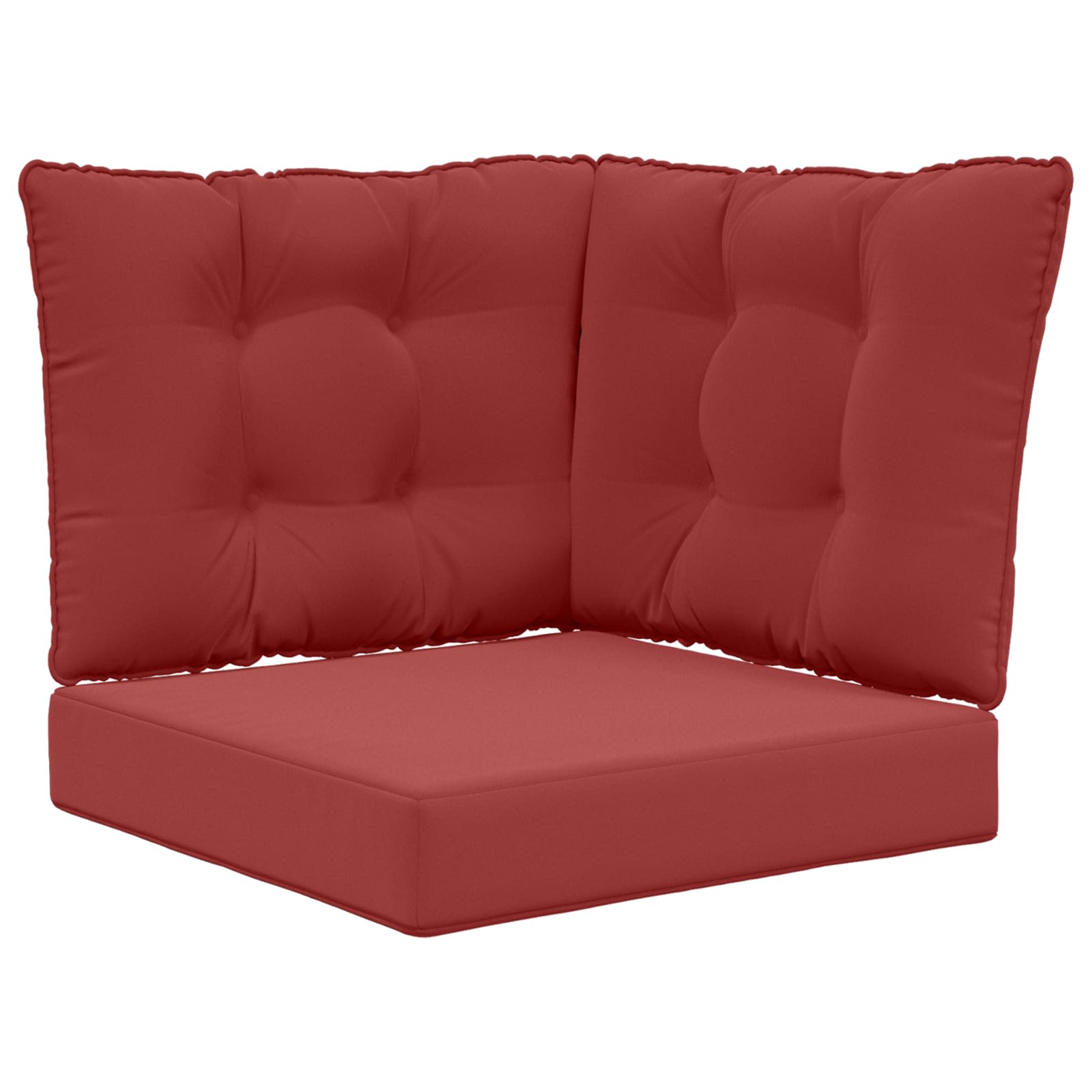 Sofakissen für draußen 3 pcs Weinrot Polyester