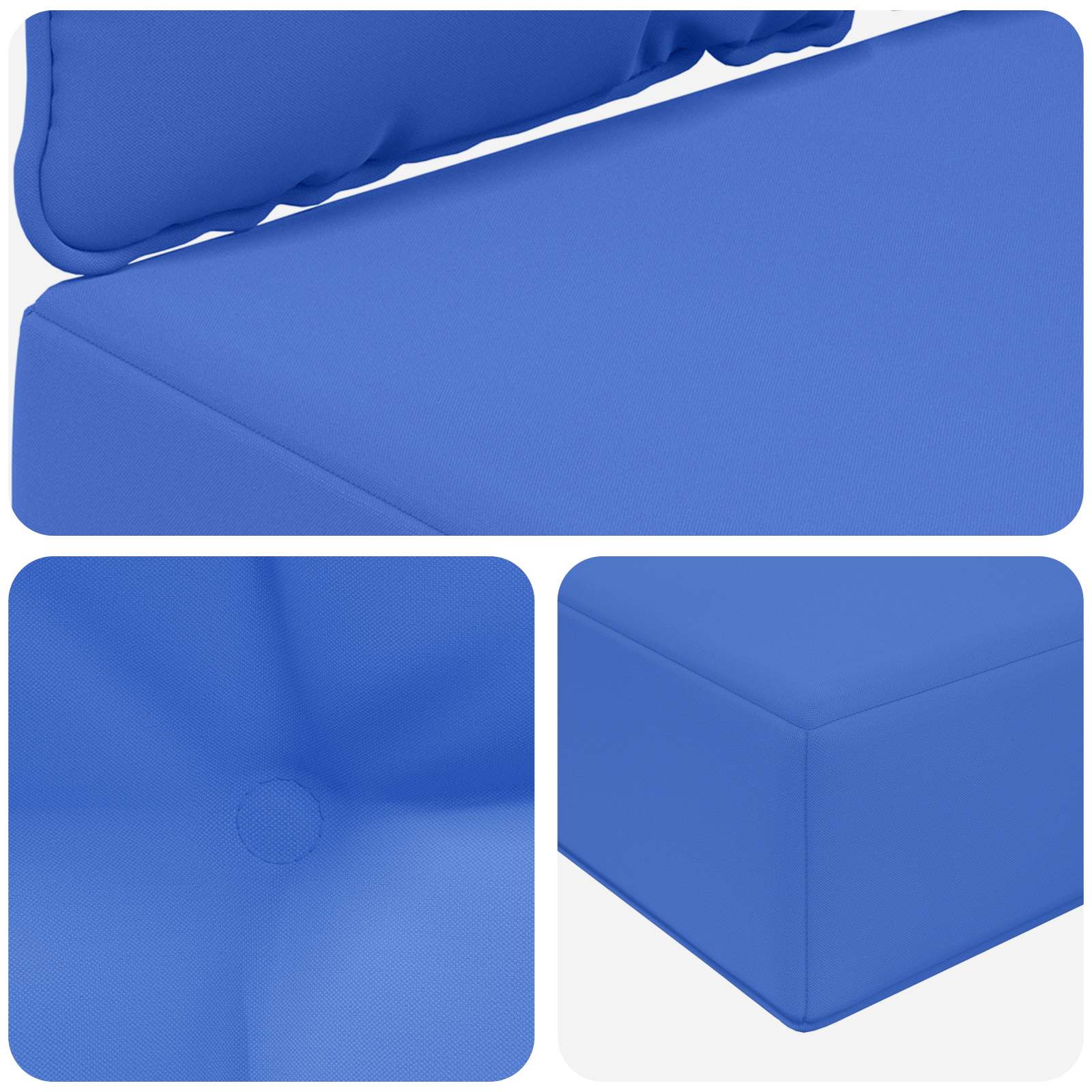 Sofakissen für draußen 3 pcs Königsblau Polyester
