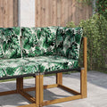 Sofakissen für draußen 3 pcs Blattmuster Polyester