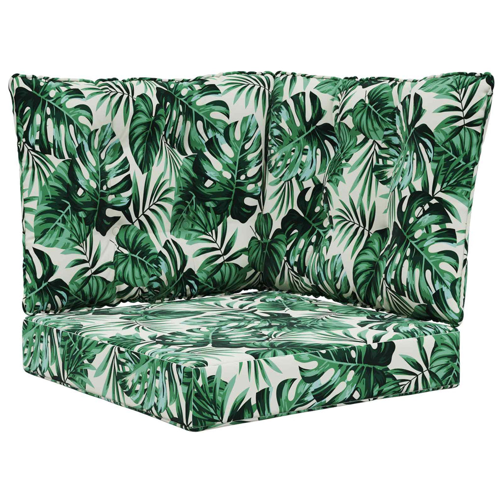 Sofakissen für draußen 3 pcs Blattmuster Polyester