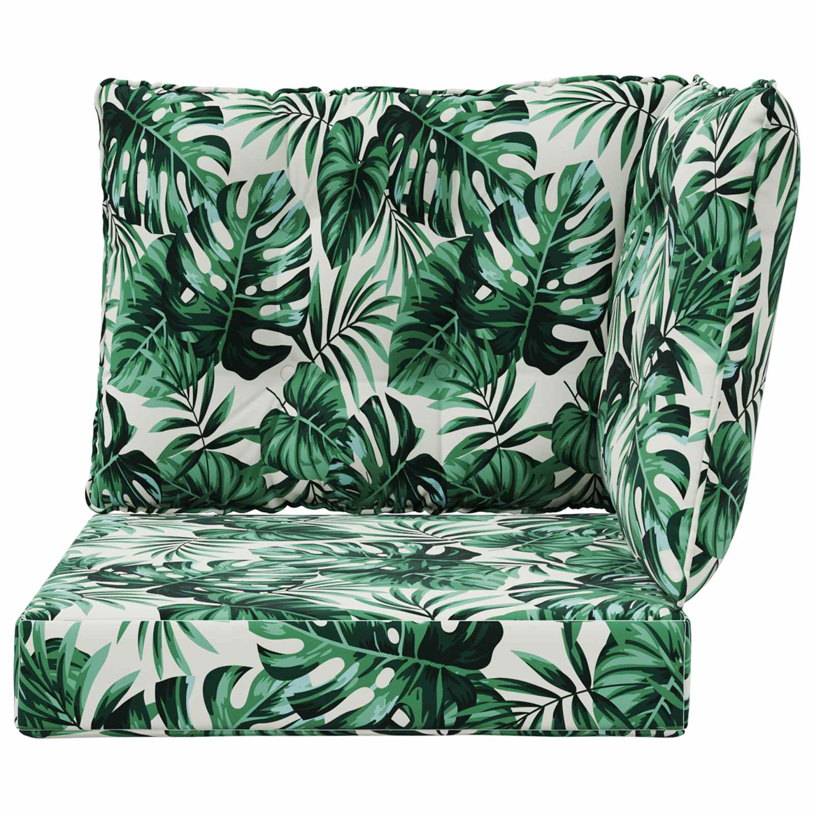 Sofakissen für draußen 3 pcs Blattmuster Polyester