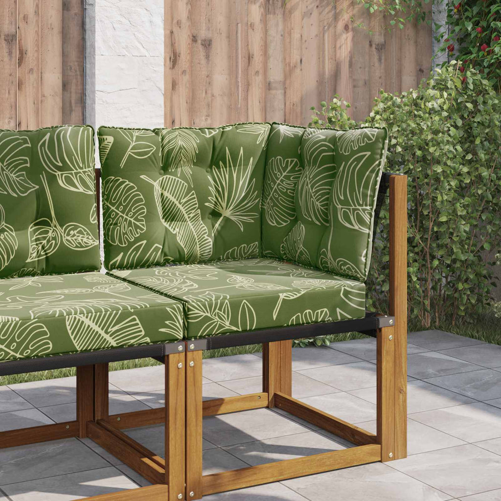 Sofakissen für draußen 3 pcs Blattdesign Polyester
