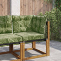 Sofakissen für draußen 3 pcs Blattdesign Polyester