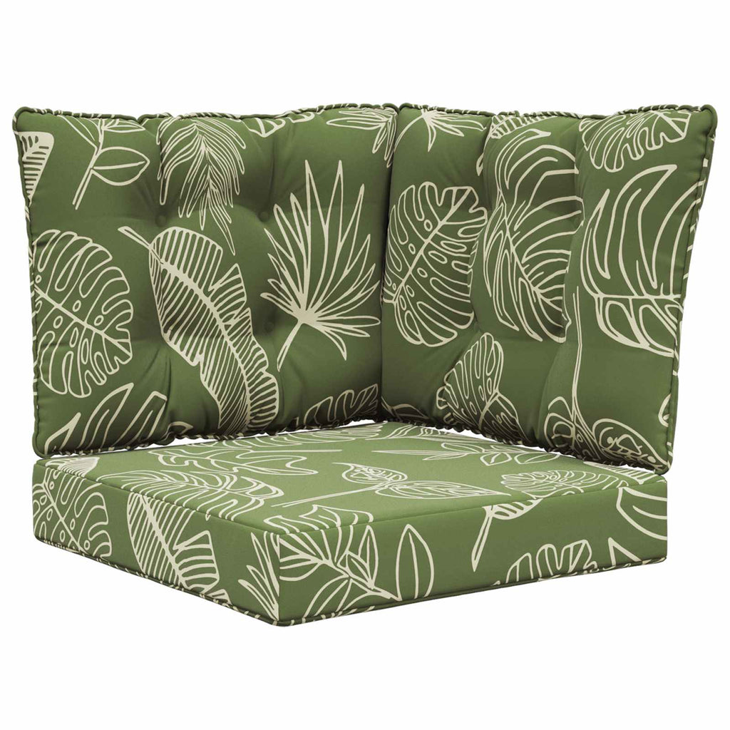 Sofakissen für draußen 3 pcs Blattdesign Polyester