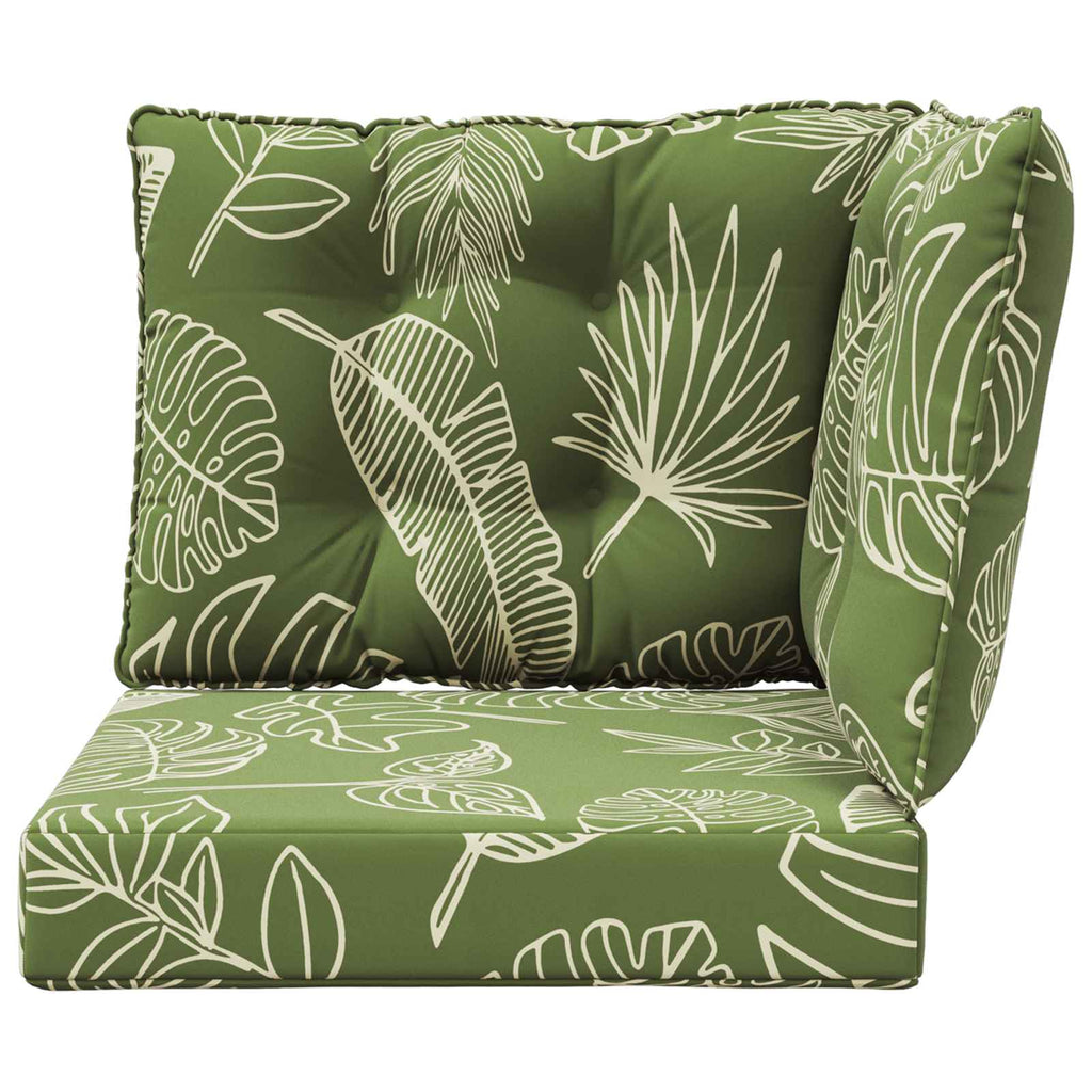 Sofakissen für draußen 3 pcs Blattdesign Polyester