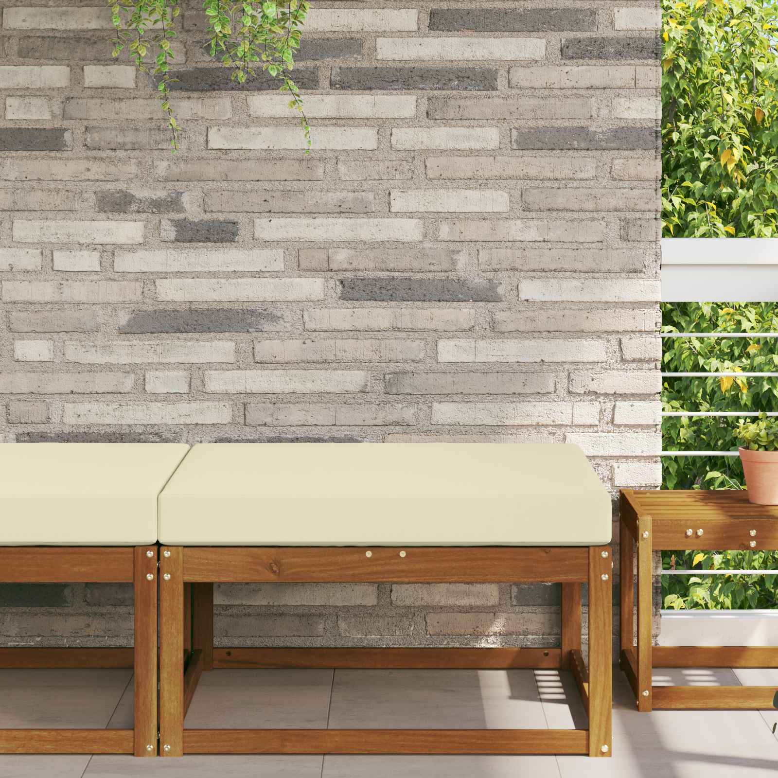 Sofakissen für draußen Creme 80 x 80 x 8 cm Polyester