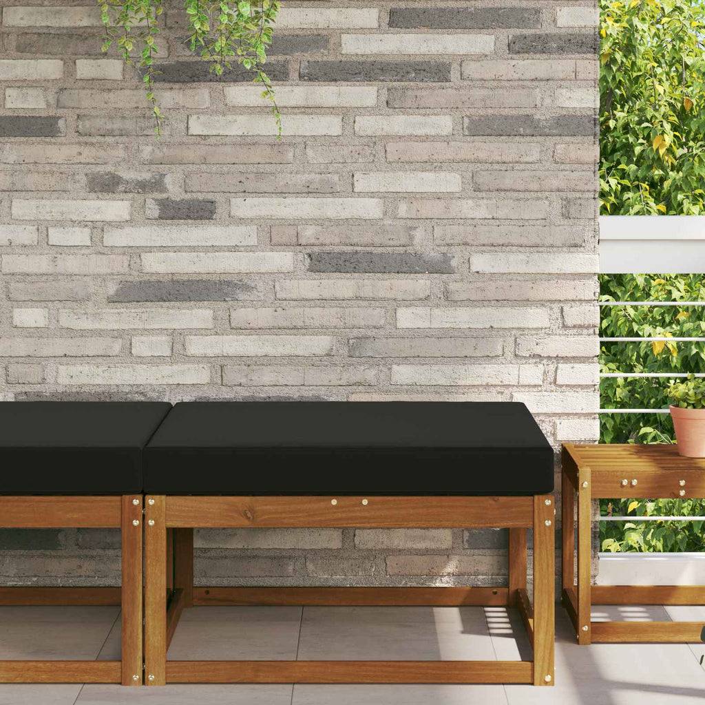 Sofakissen für draußen Schwarz 80 x 80 x 8 cm Polyester