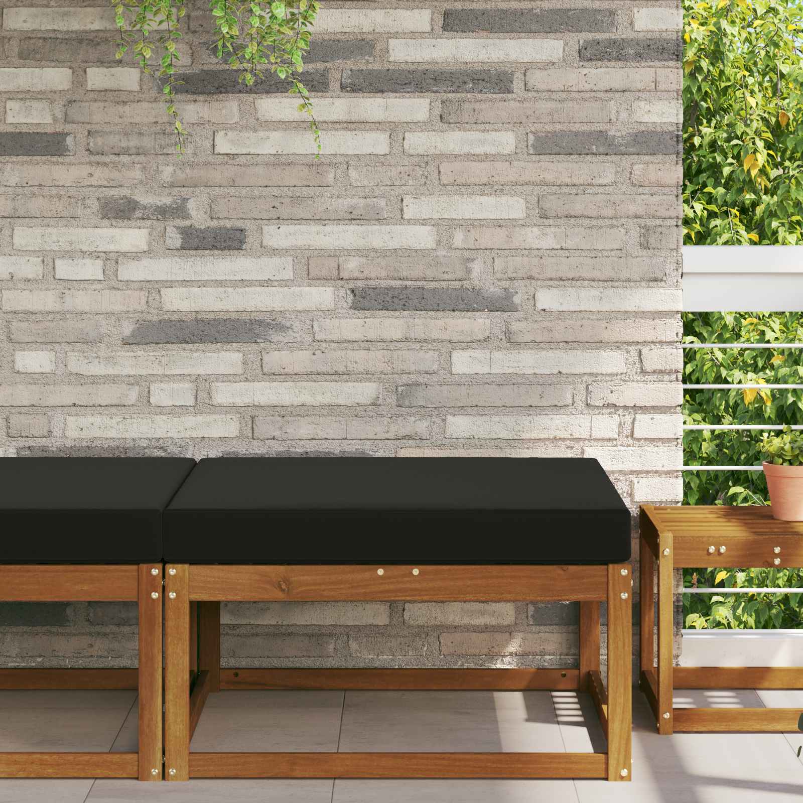 Sofakissen für draußen Schwarz 80 x 80 x 8 cm Polyester
