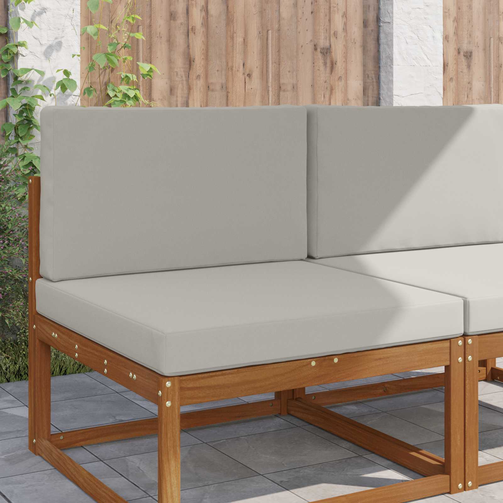 Sofakissen für draußen 2 pcs Grau Polyester