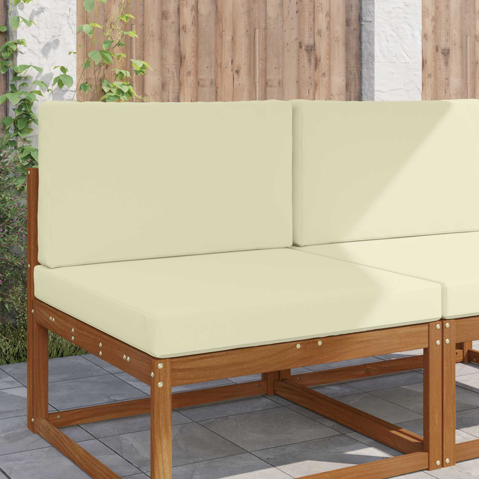 Sofakissen für draußen 2 pcs Creme Polyester