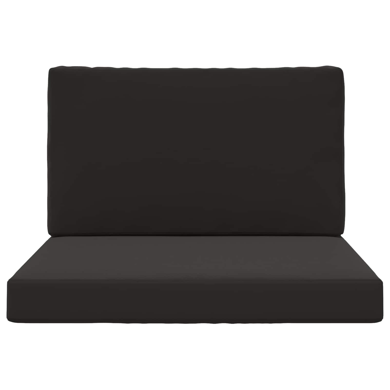 Sofakissen für draußen 2 pcs Schwarz Polyester