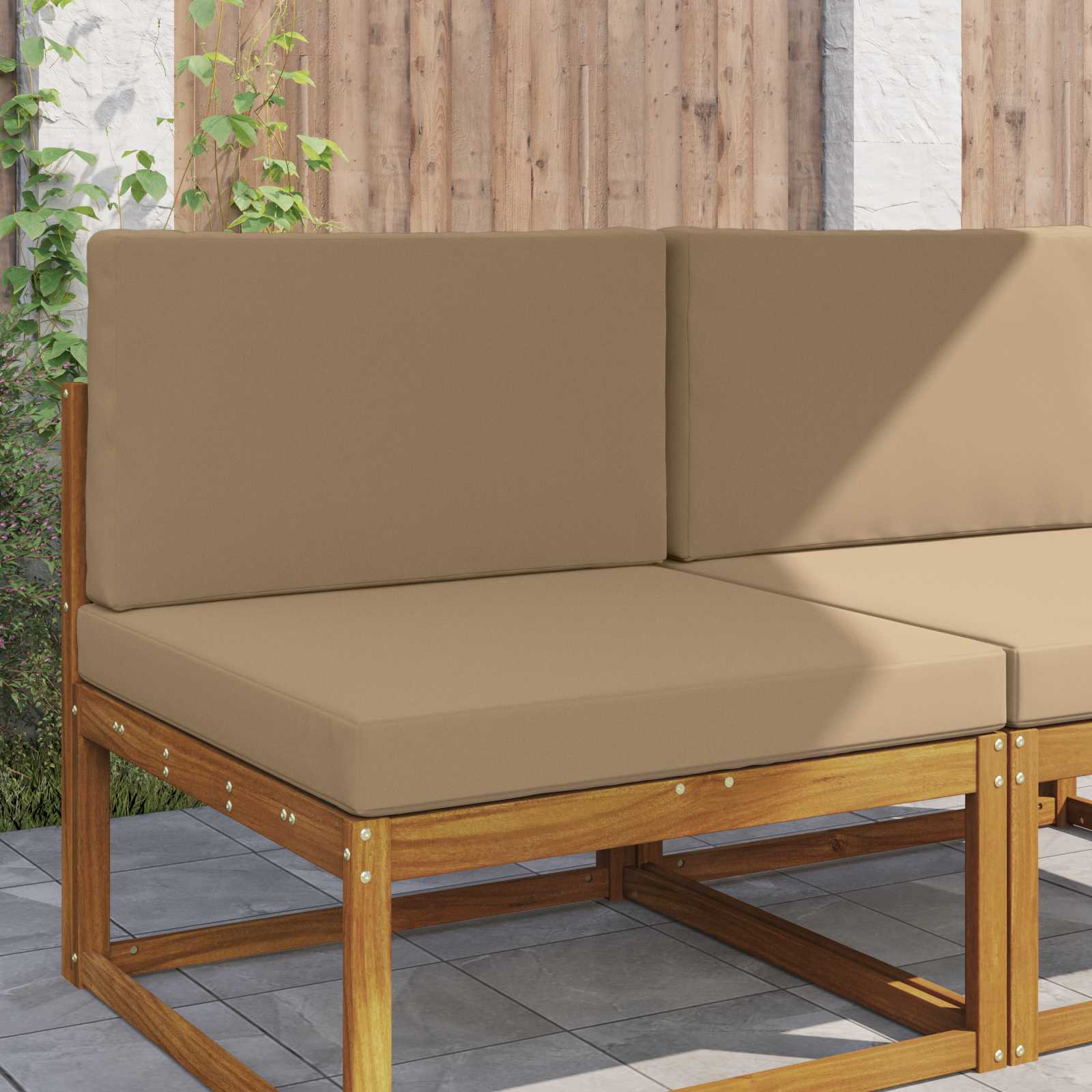 Sofakissen für draußen 2 pcs Taupe Polyester