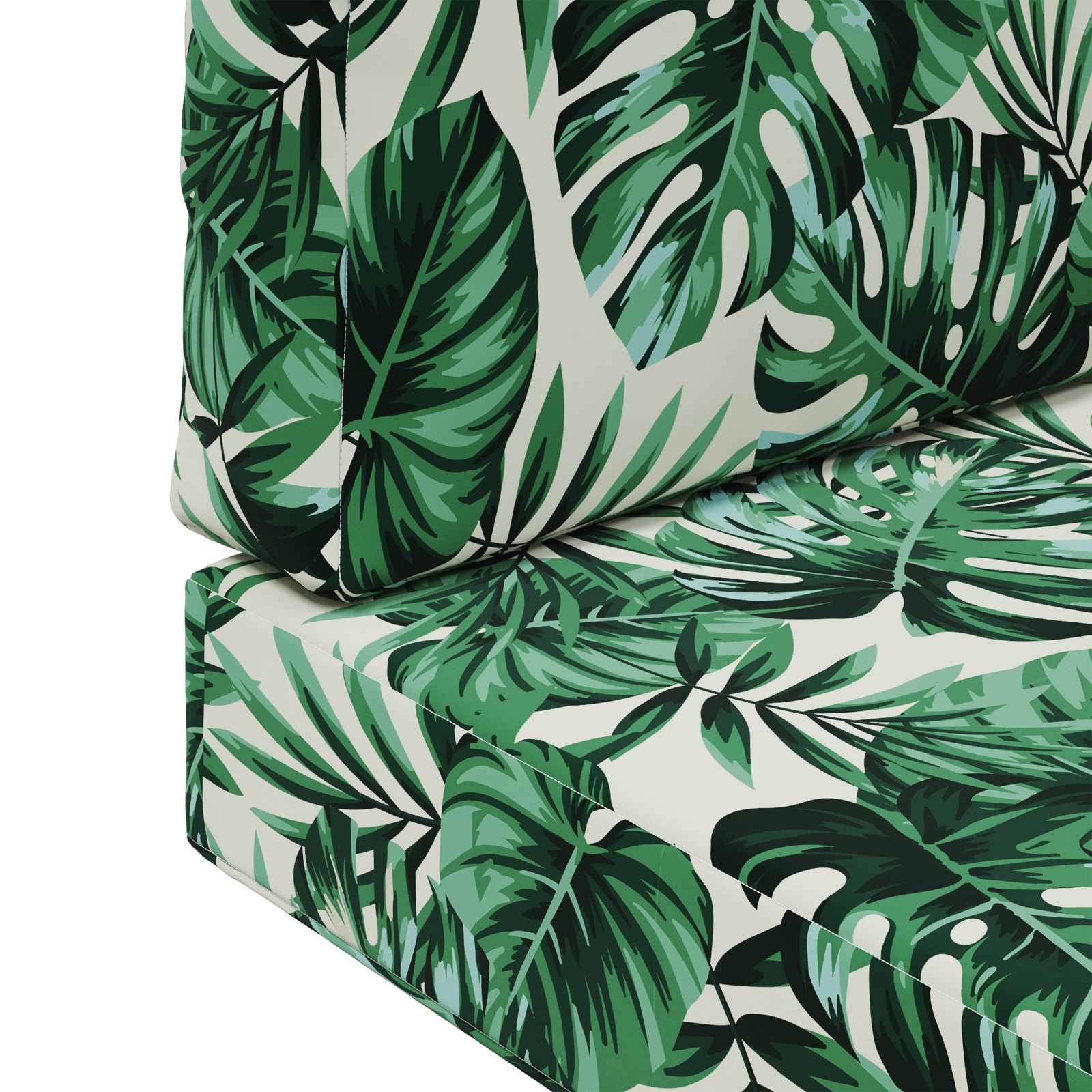 Sofakissen für draußen 2 pcs Blattmuster Polyester