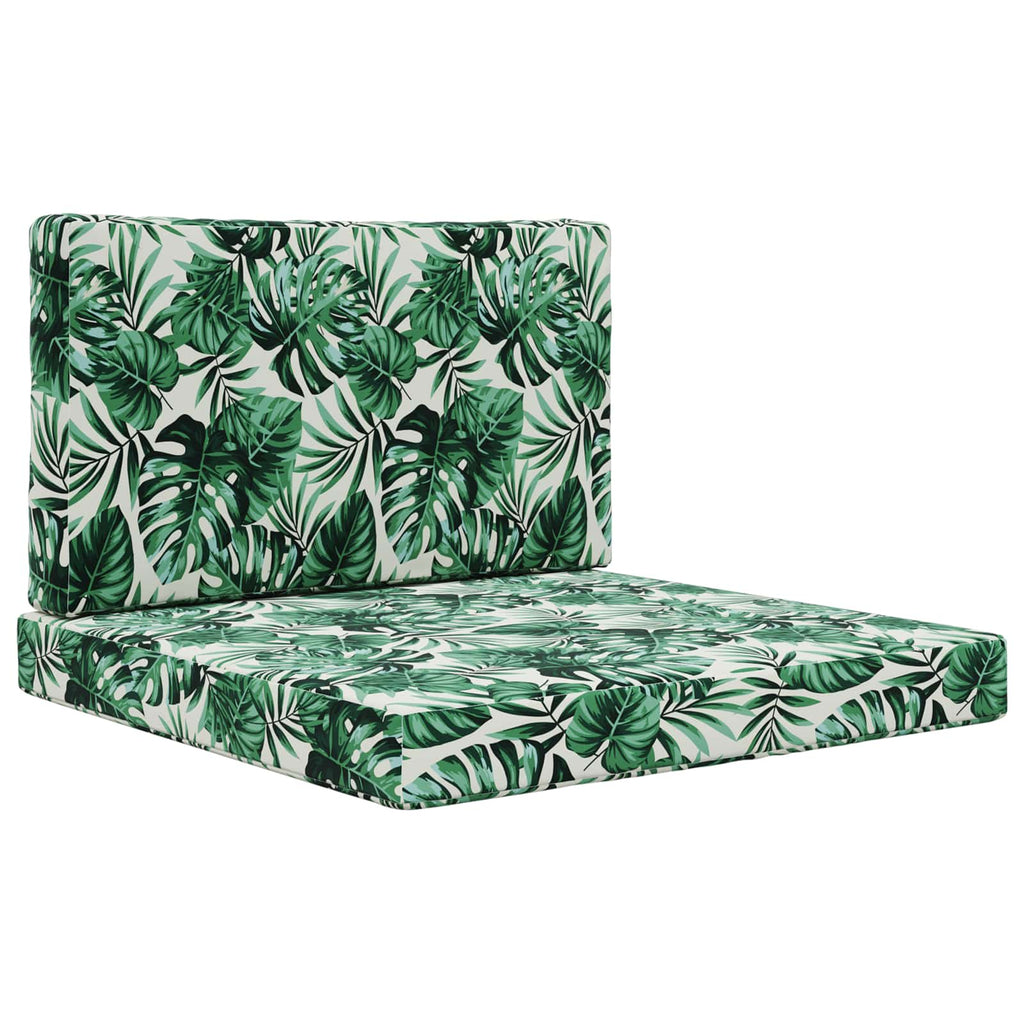 Sofakissen für draußen 2 pcs Blattmuster Polyester
