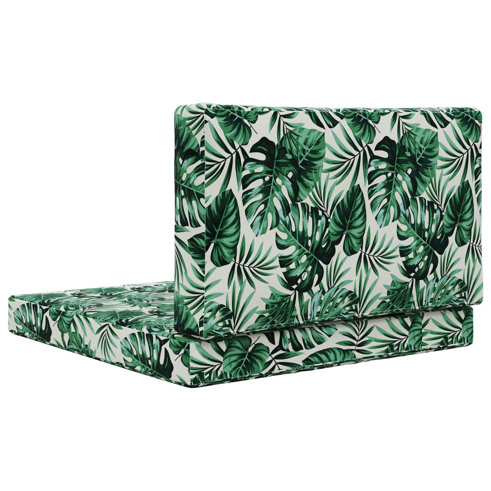 Sofakissen für draußen 2 pcs Blattmuster Polyester