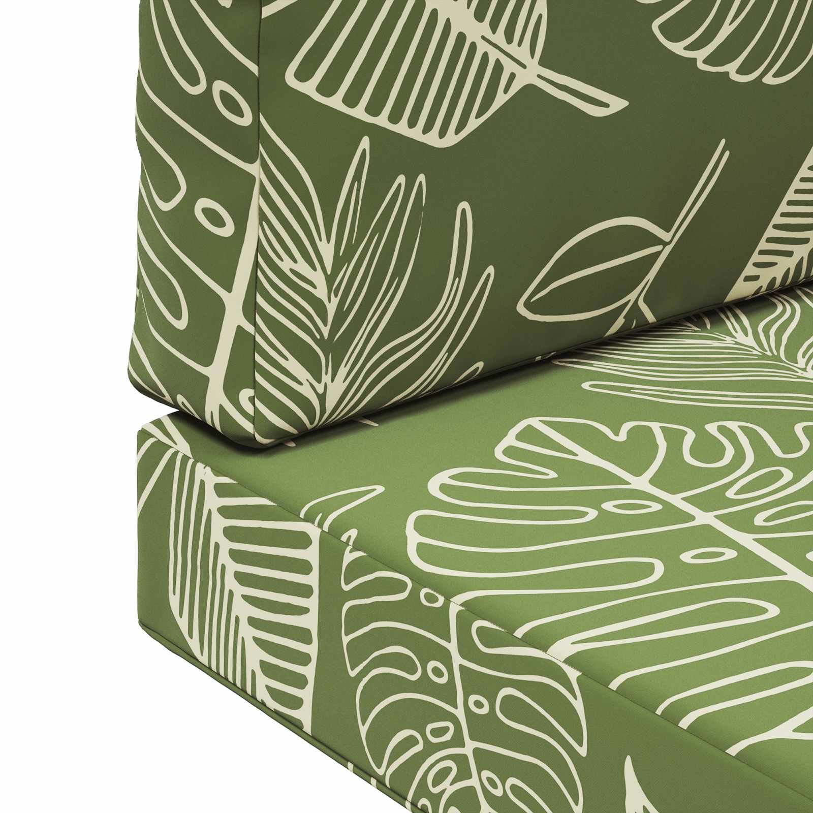 Sofakissen für draußen 2 pcs Blattdesign Polyester