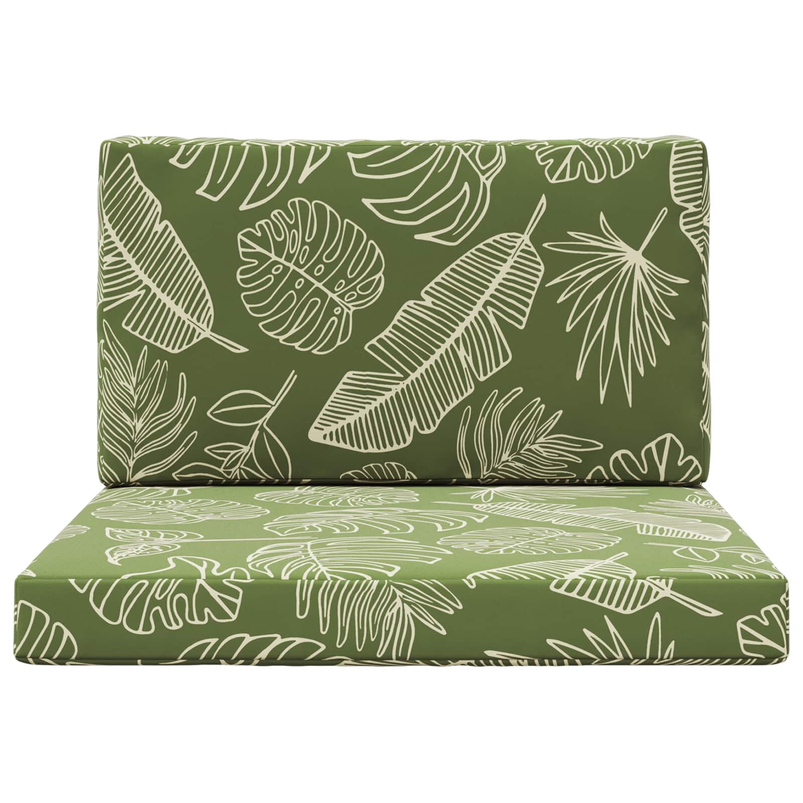 Sofakissen für draußen 2 pcs Blattdesign Polyester