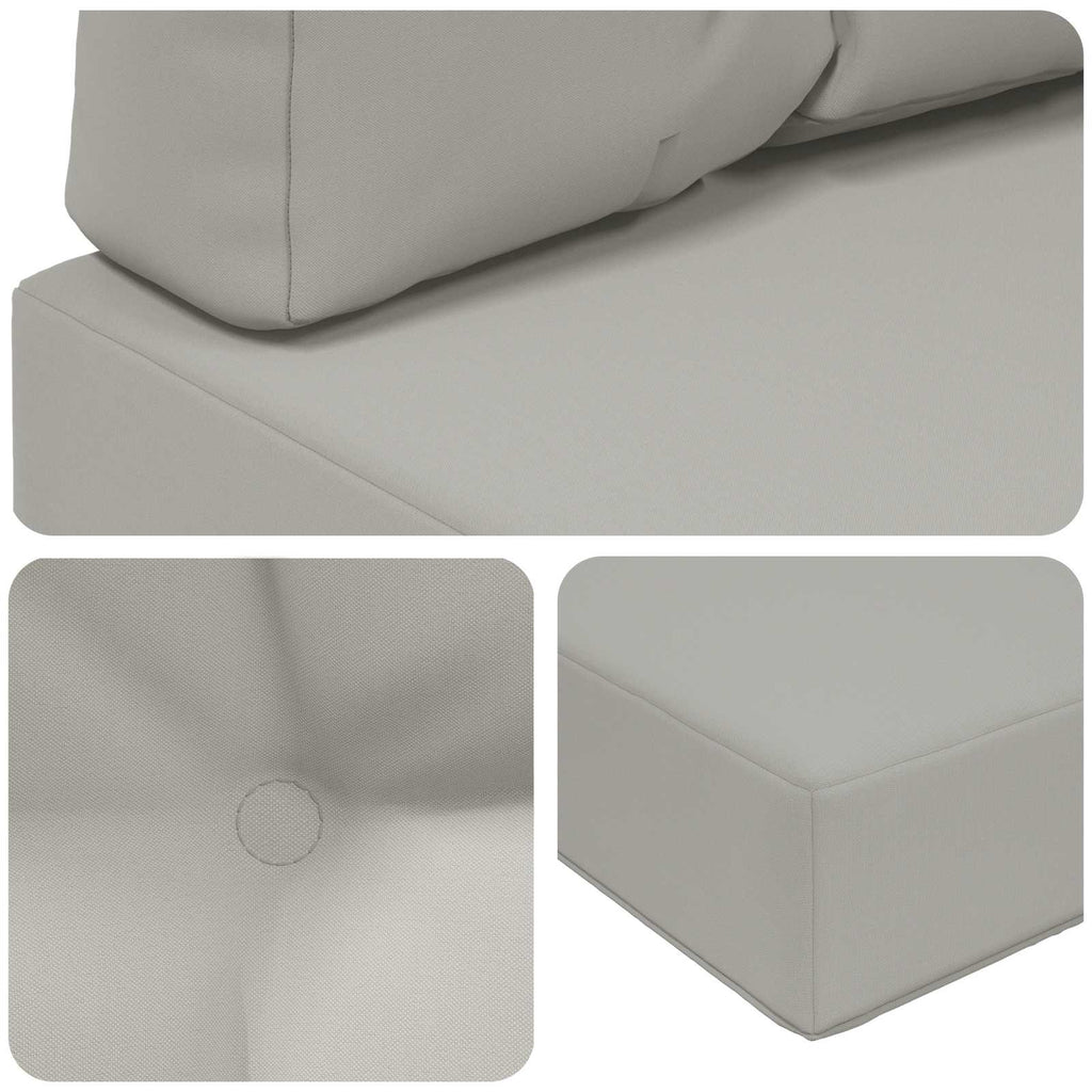 Sofakissen für draußen 2 pcs Grau Polyester