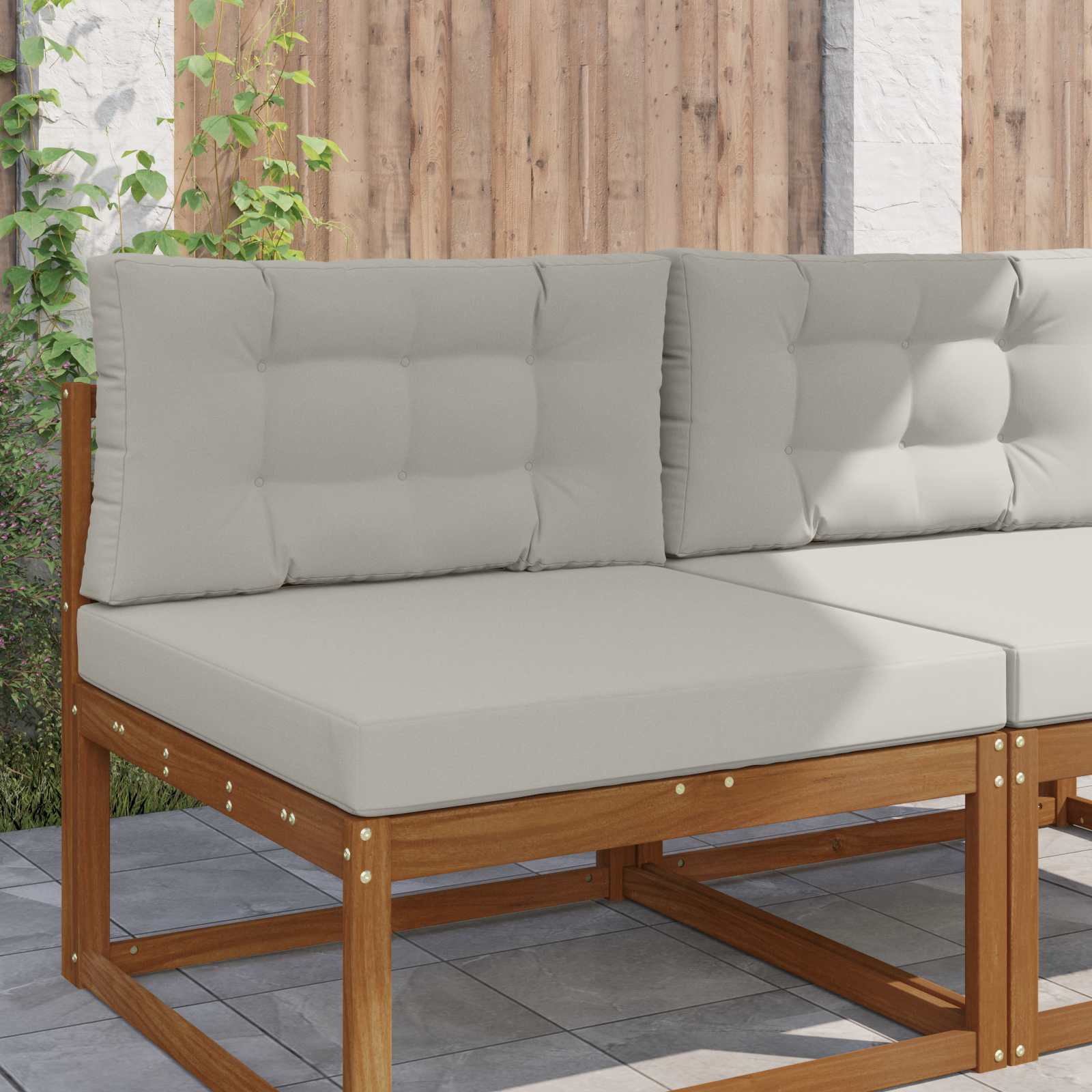 Sofakissen für draußen 2 pcs Grau Polyester