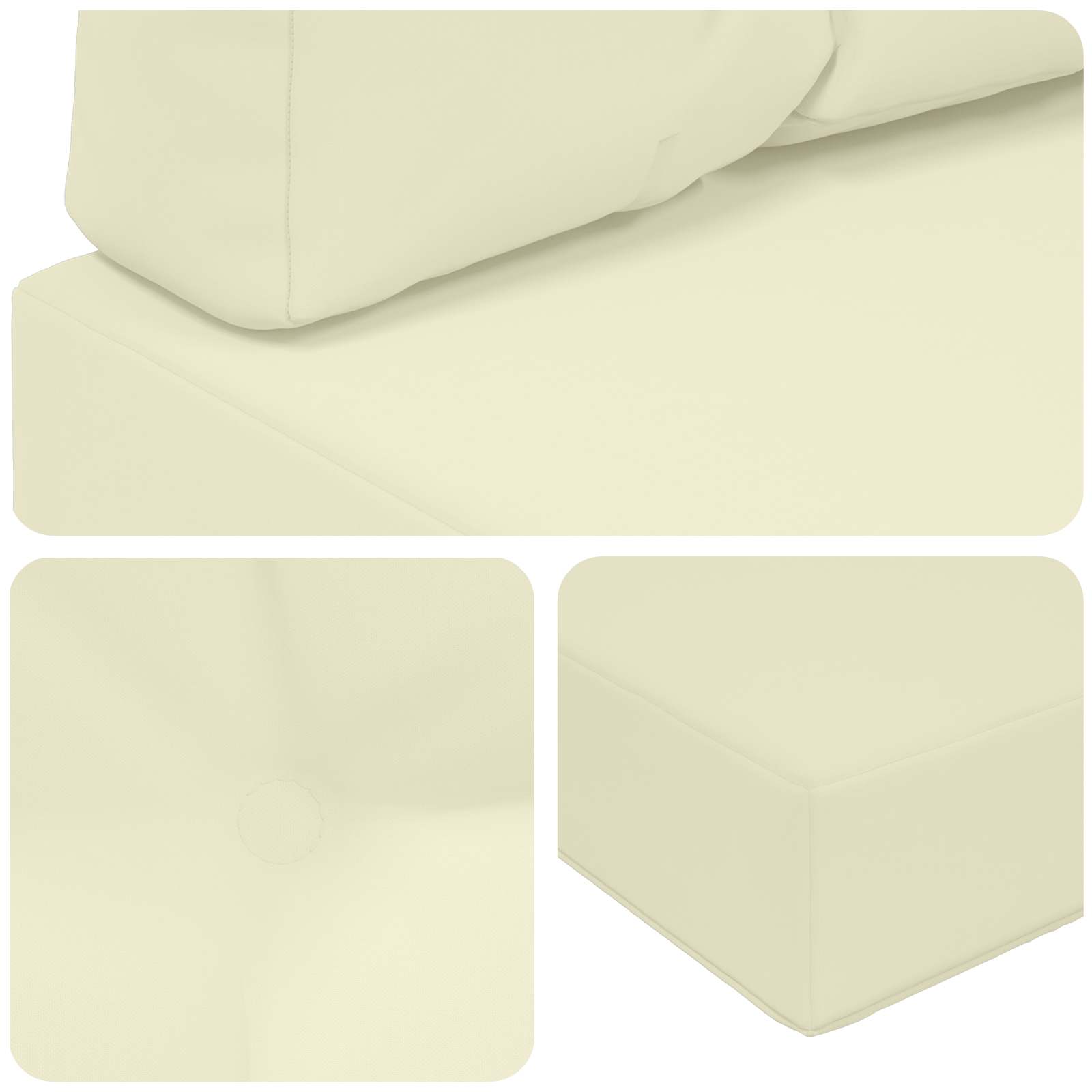 Sofakissen für draußen 2 pcs Creme Polyester
