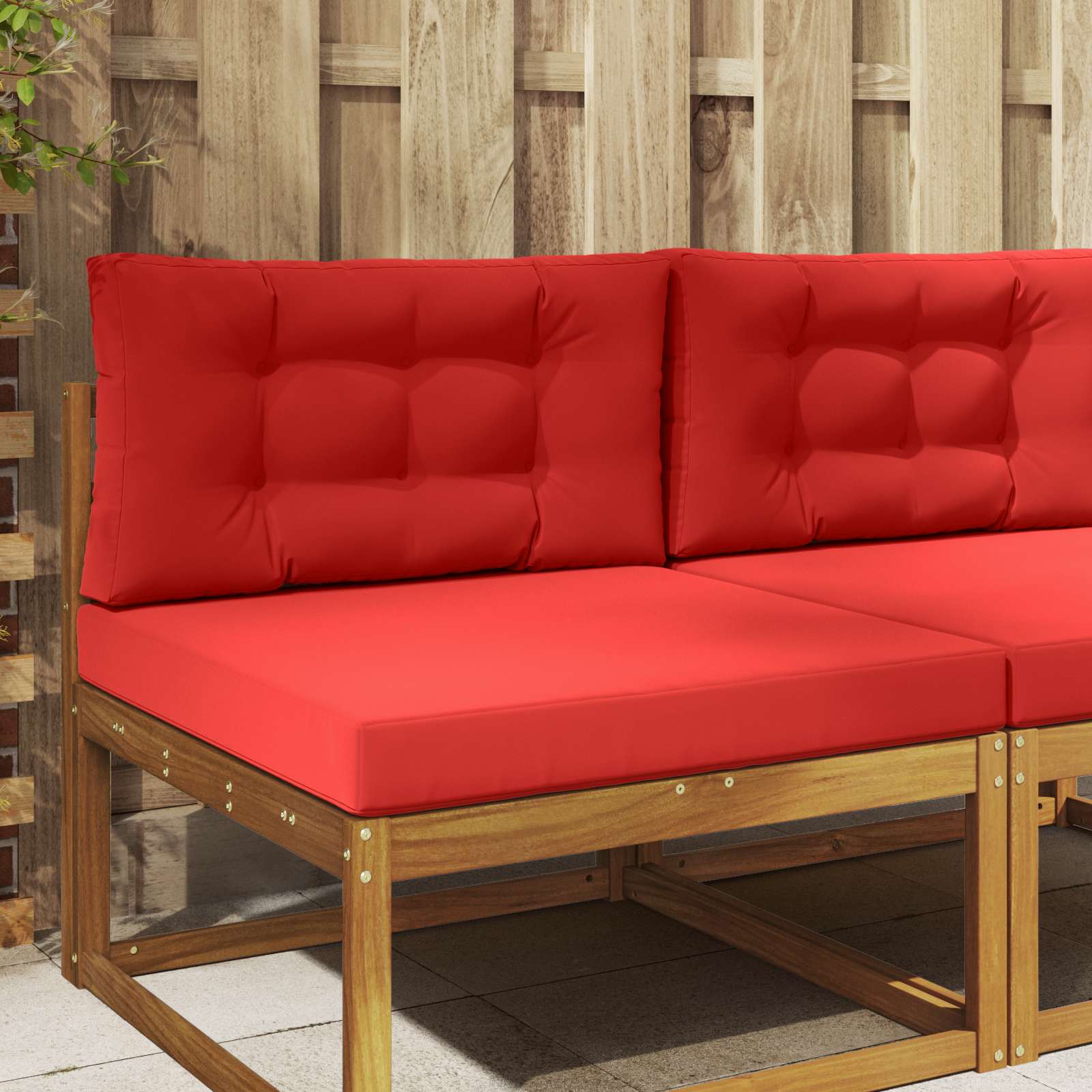 Sofakissen für draußen 2 pcs Rot Polyester