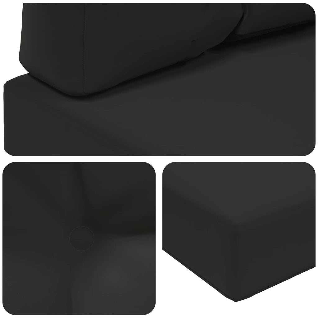 Sofakissen für draußen 2 pcs Schwarz Polyester