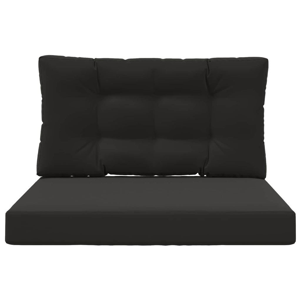 Sofakissen für draußen 2 pcs Schwarz Polyester