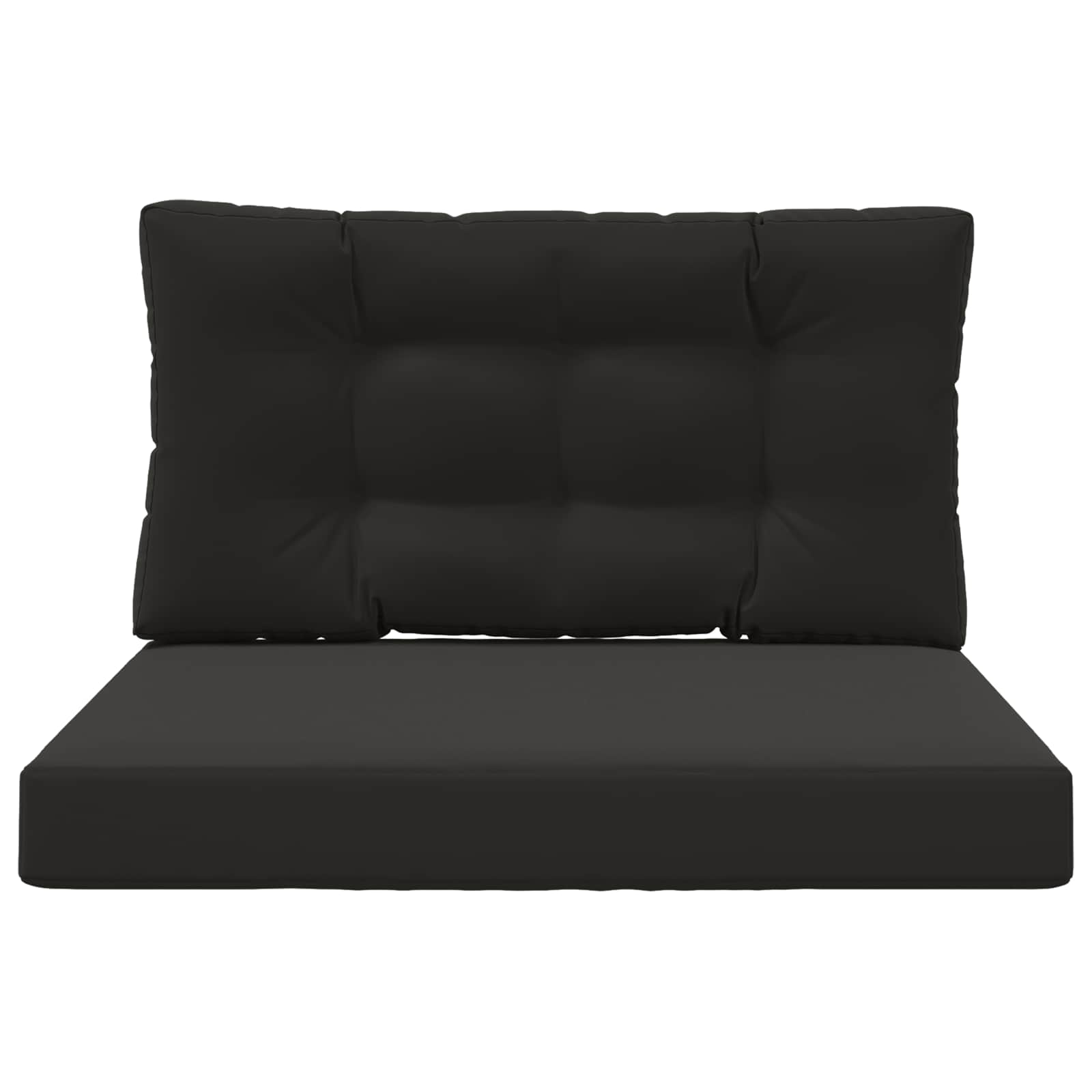 Sofakissen für draußen 2 pcs Schwarz Polyester
