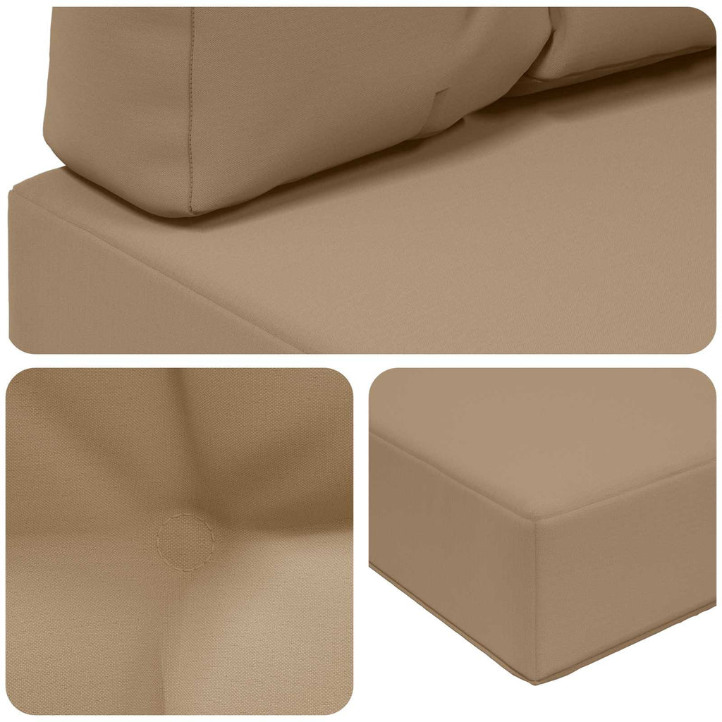 Sofakissen für draußen 2 pcs Taupe Polyester