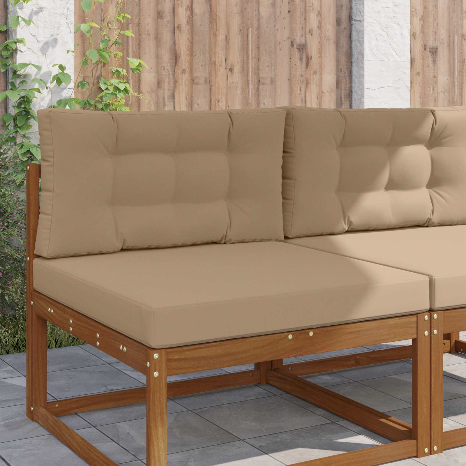 Sofakissen für draußen 2 pcs Taupe Polyester