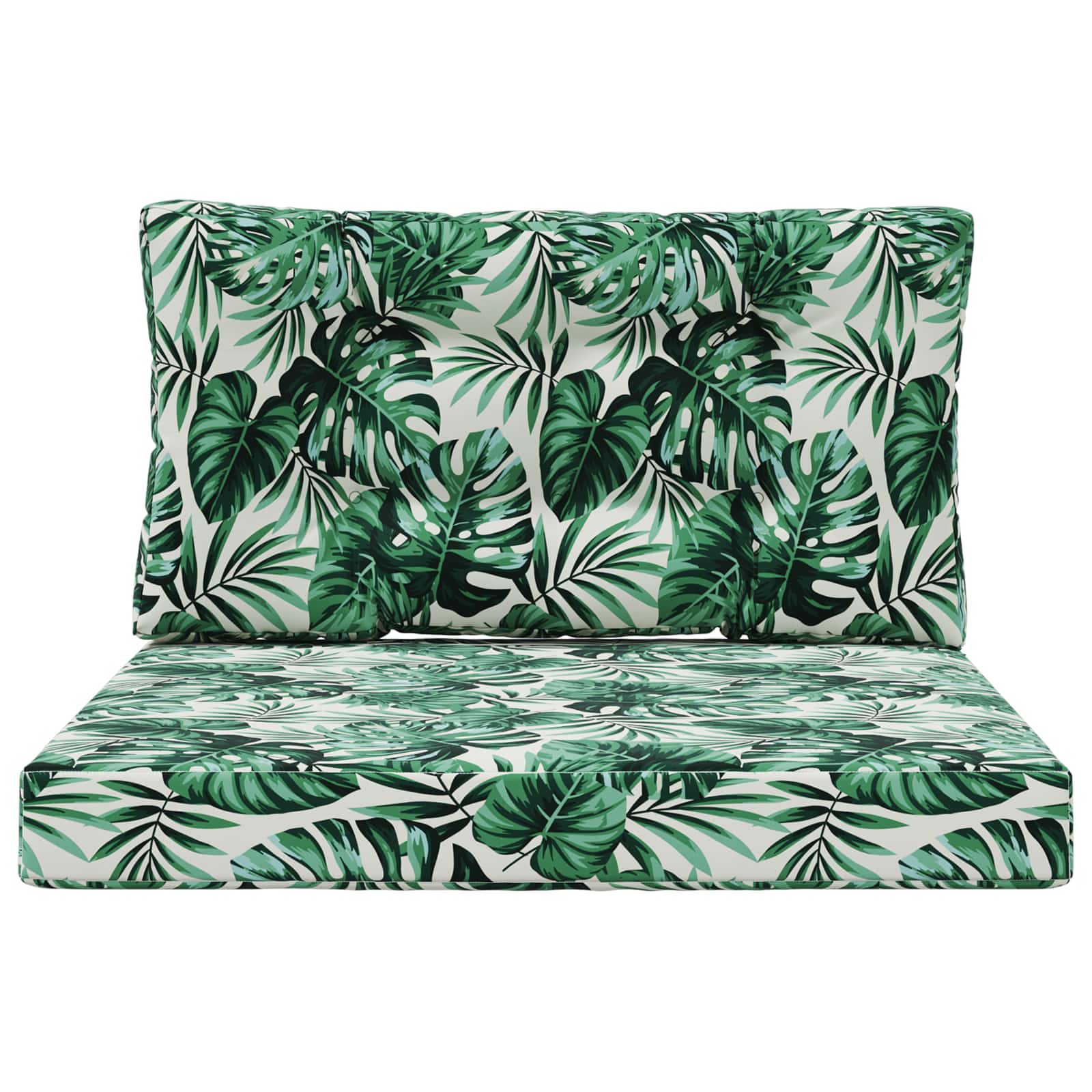 Sofakissen für draußen 2 pcs Blattmuster Polyester
