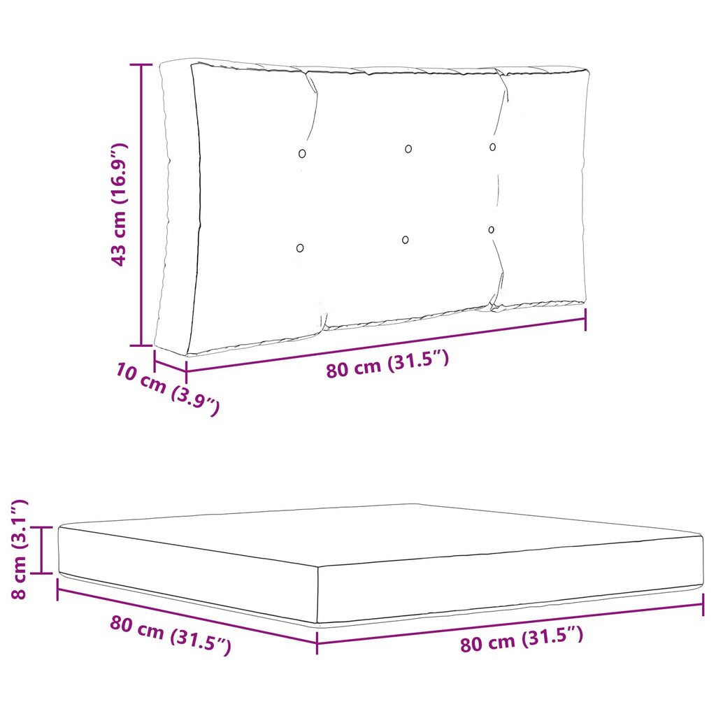 Sofakissen für draußen 2 pcs Bunt Polyester