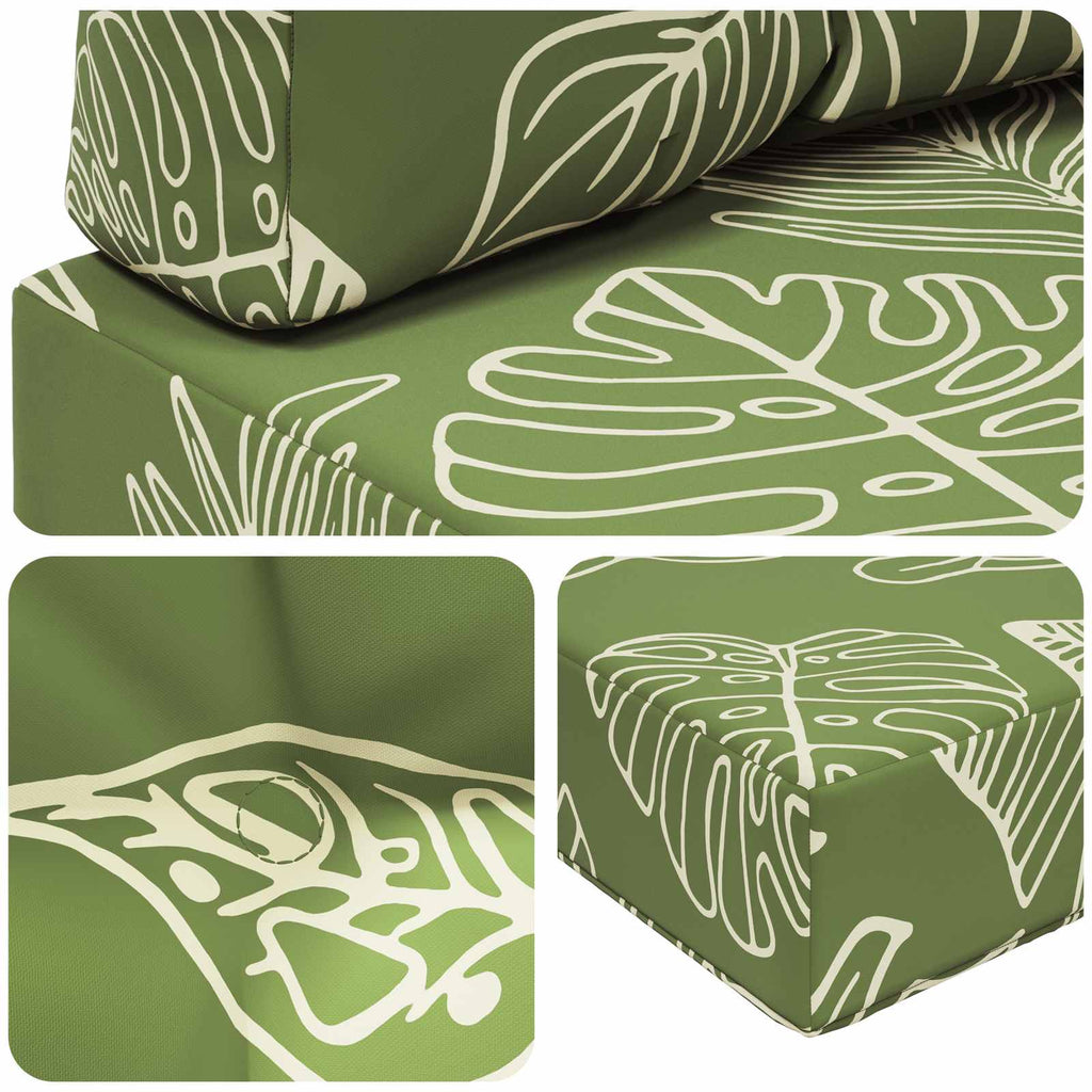 Sofakissen für draußen 2 pcs Blattdesign Polyester