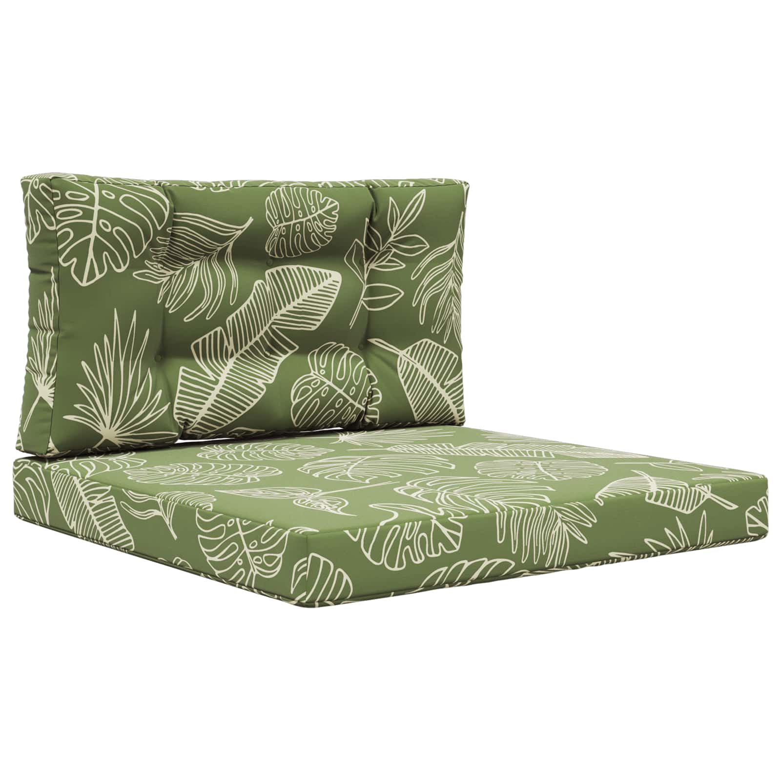 Sofakissen für draußen 2 pcs Blattdesign Polyester