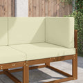 Sofakissen für draußen 3 pcs Creme Polyester