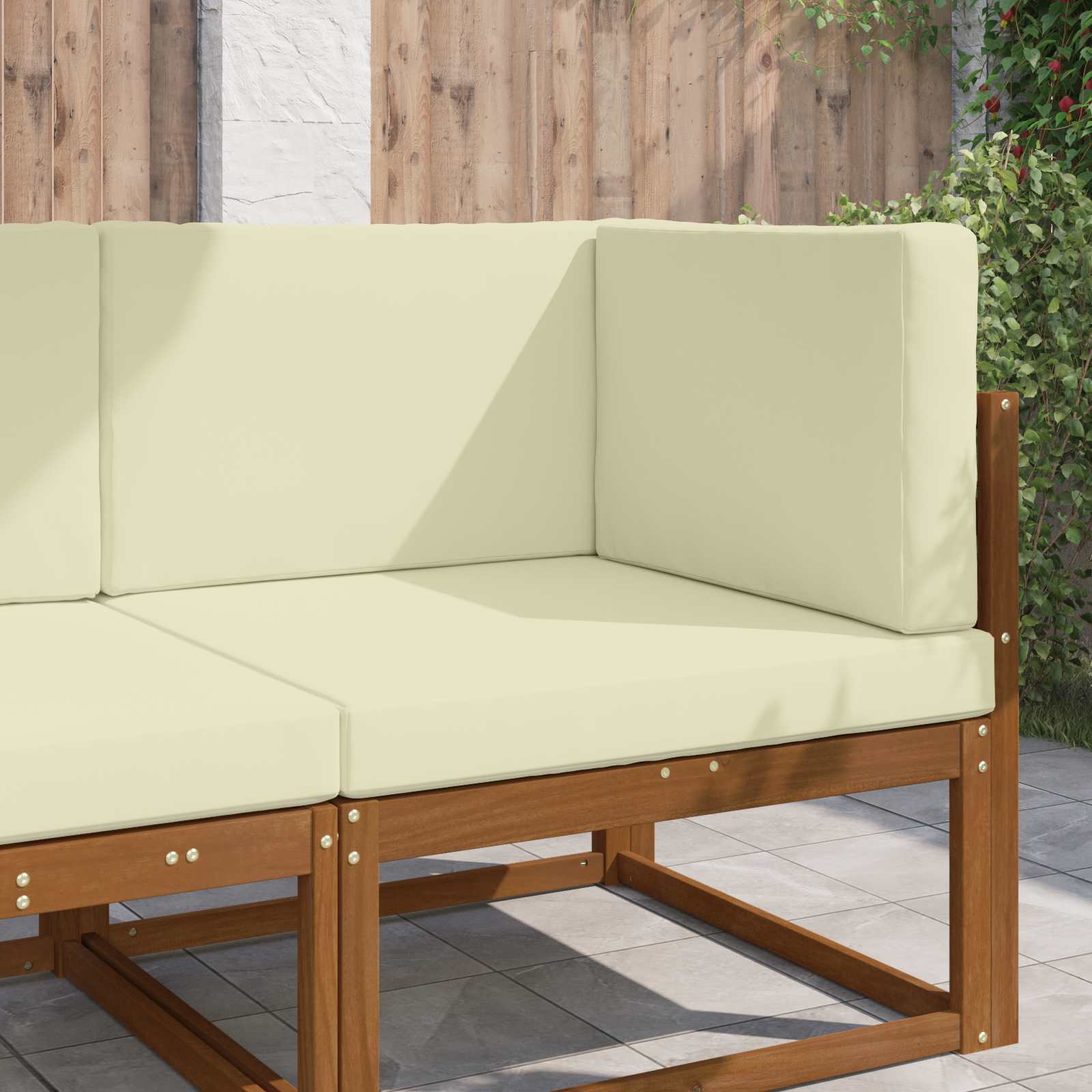 Sofakissen für draußen 3 pcs Creme Polyester